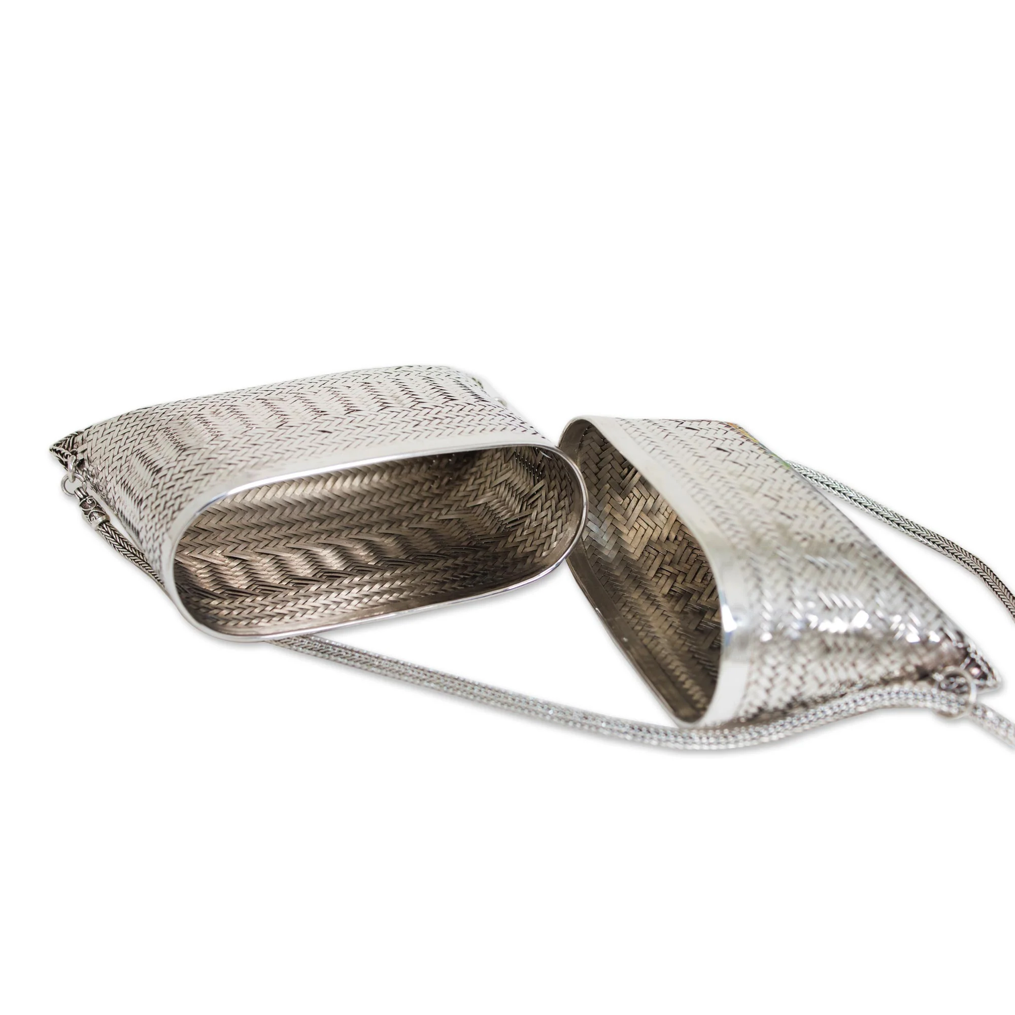 Thai Weavings Silver Plated Petite Woven Shoulder Bag - Image 3