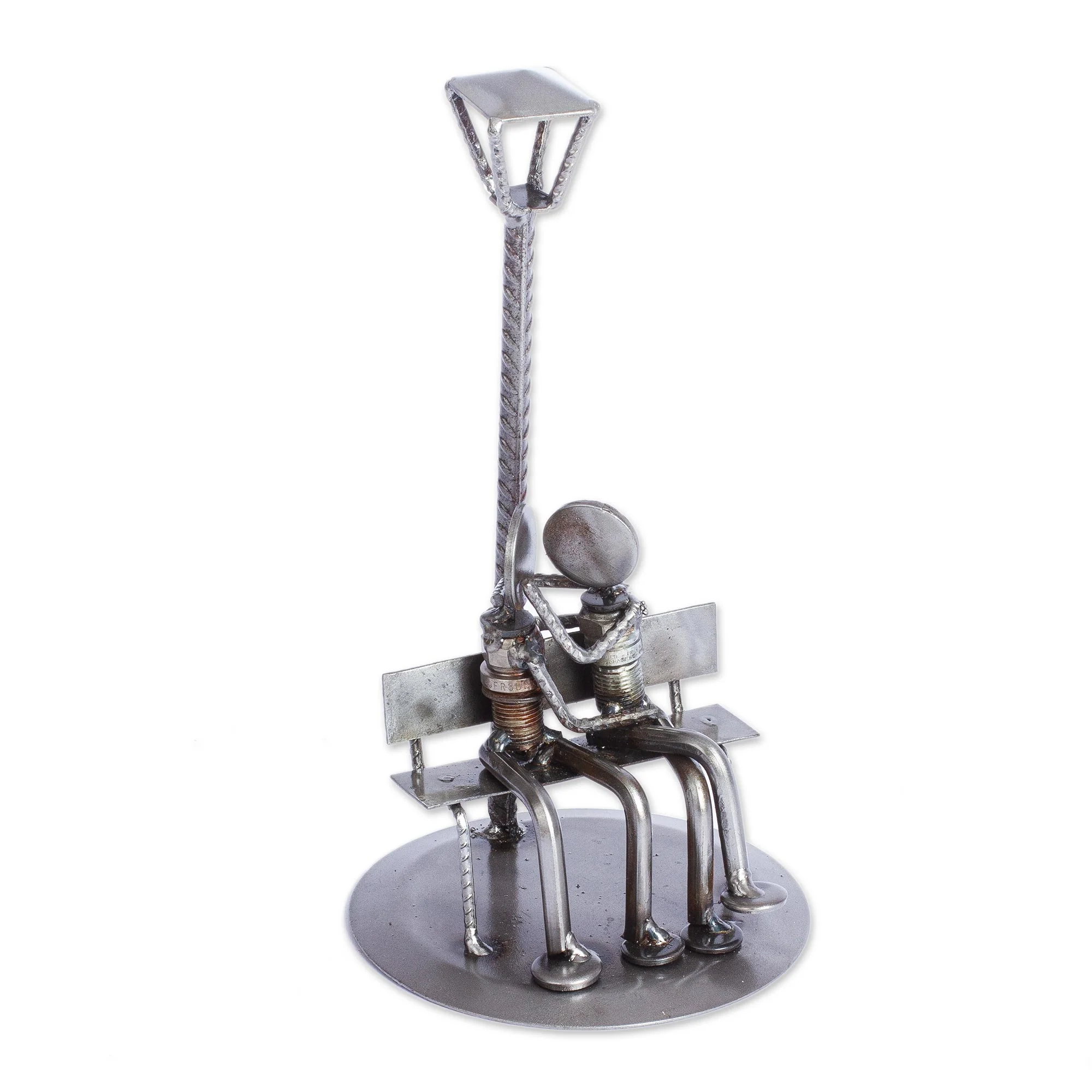 That First Kiss Romantic Recycled Metal Sculpture - Image 2