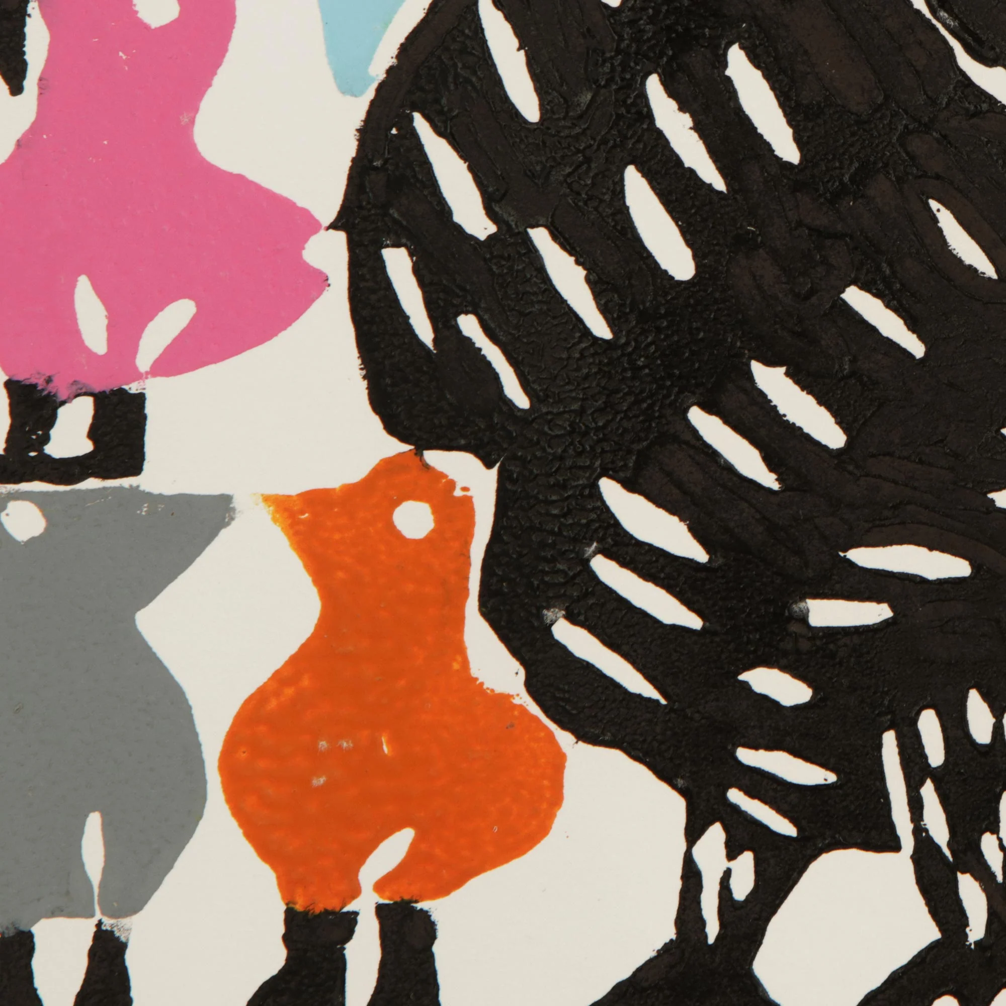 The Hen and Her Chicks Bird Family Multicolor Woodcut Print by J. Borges in Brazil - Image 2