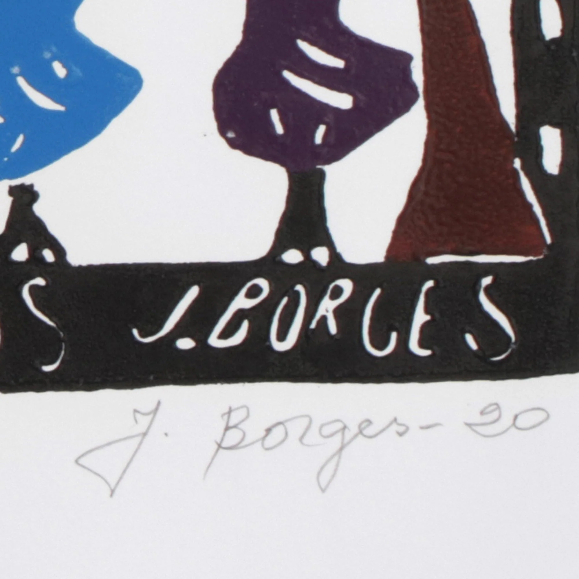The Hen and Her Chicks Bird Family Multicolor Woodcut Print by J. Borges in Brazil - Image 3