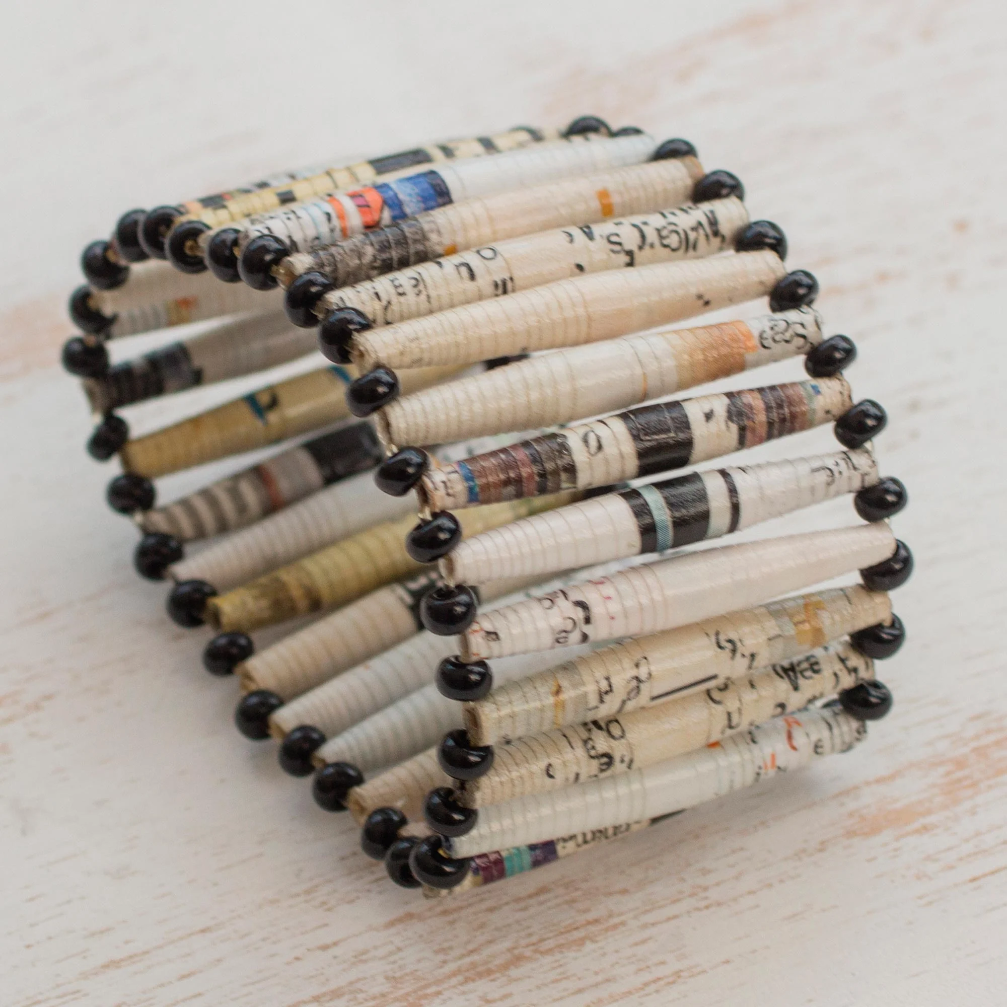 The News is White Recycled Paper Wristband Bracelet - Image 3