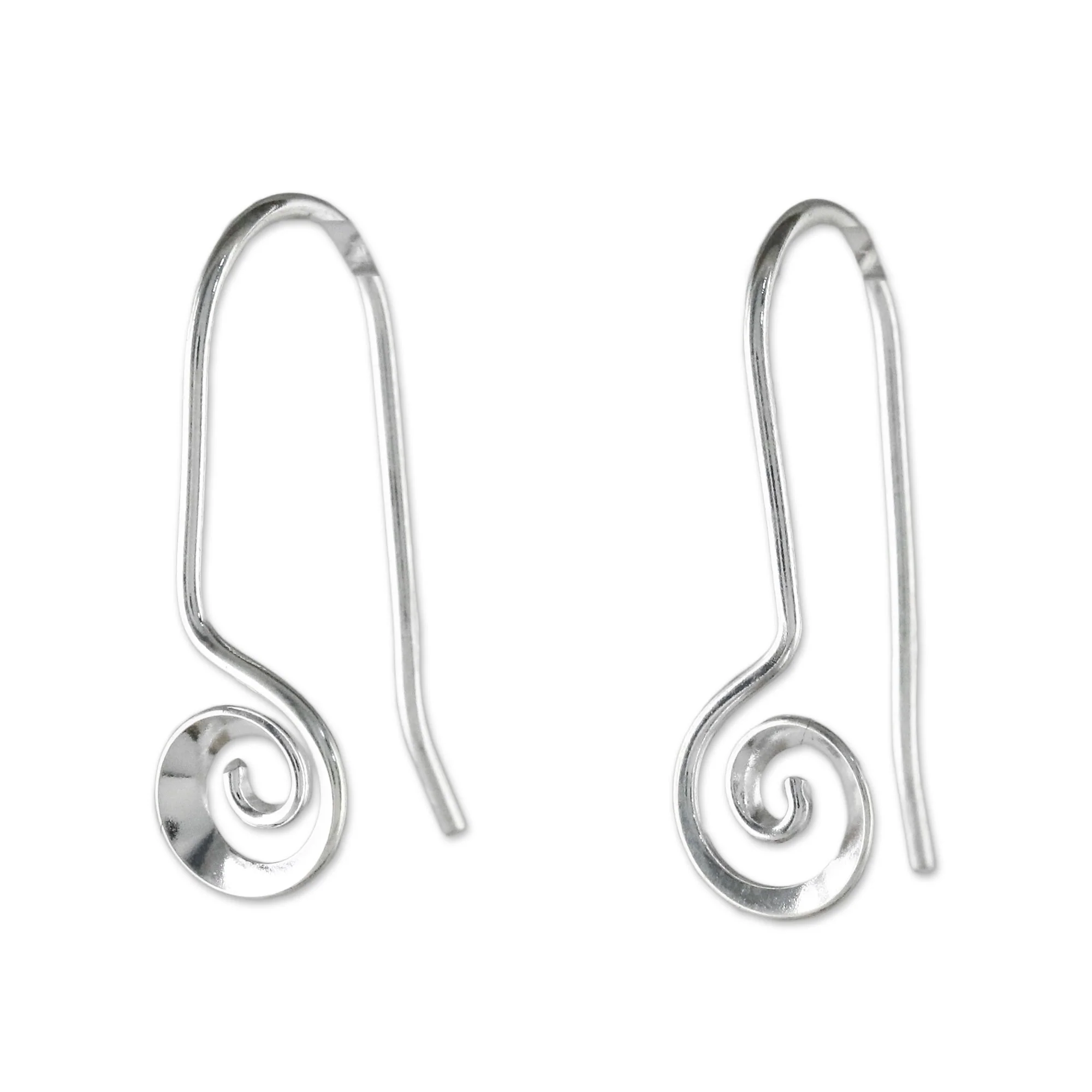 Tiny Spirals Spiraling Sterling Silver Drop Earrings from Thailand - Image 2