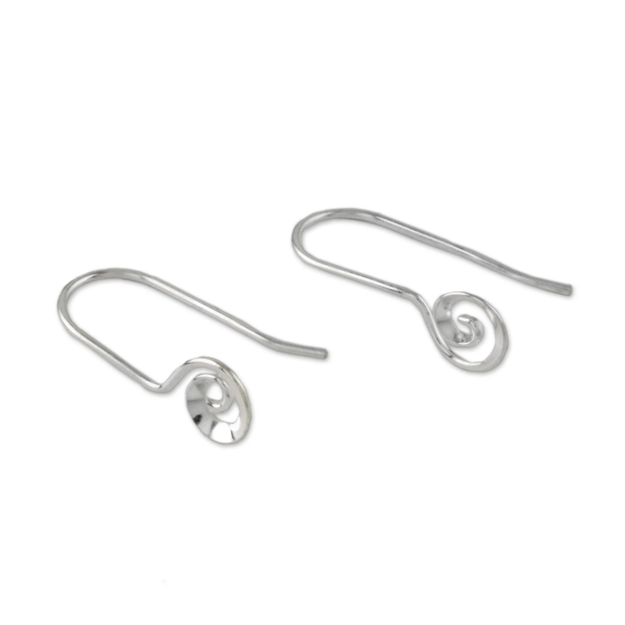 Tiny Spirals Spiraling Sterling Silver Drop Earrings from Thailand - Image 4