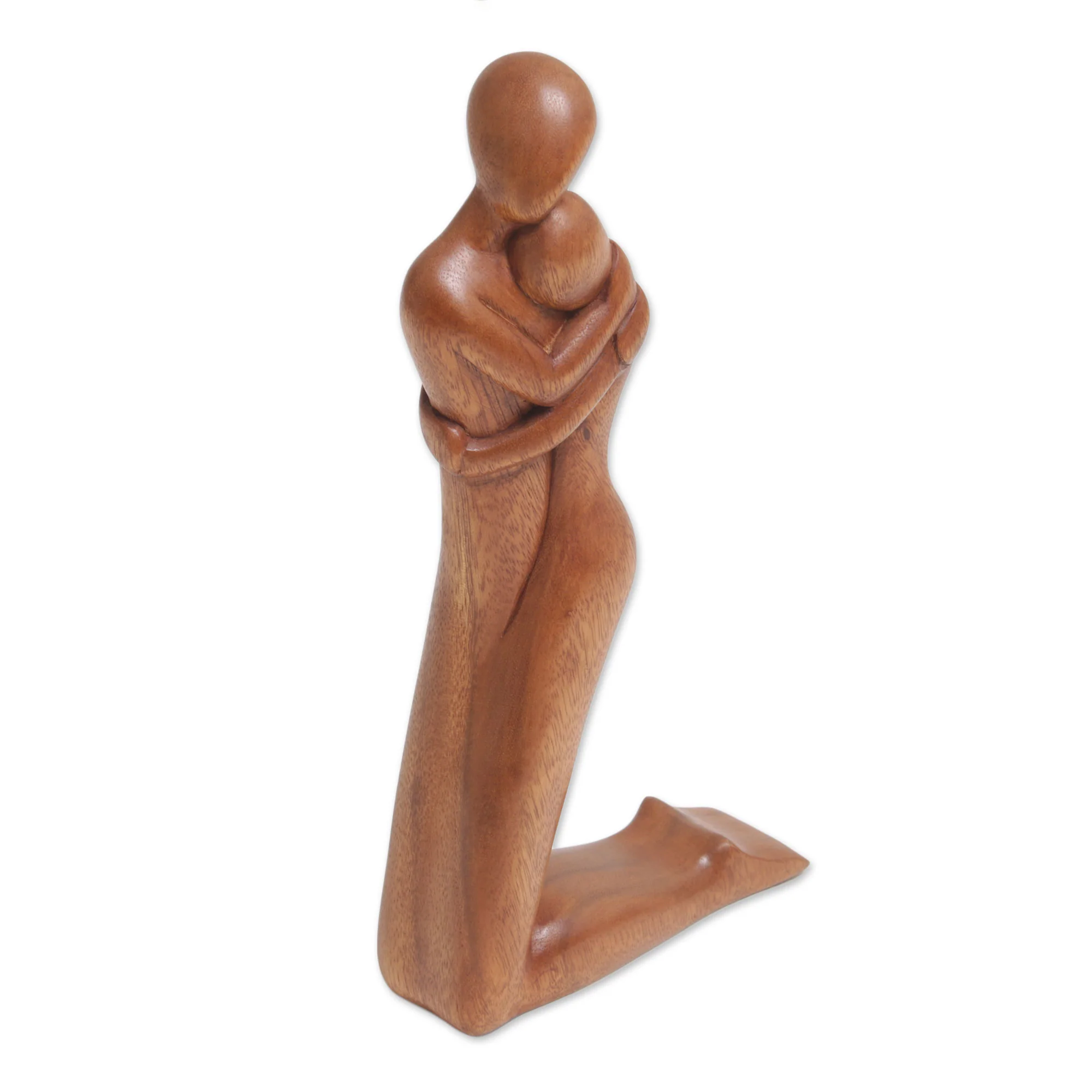 Together In Love Handcrafted Suar Wood Love-Themed Sculpture from Bali - Image 5