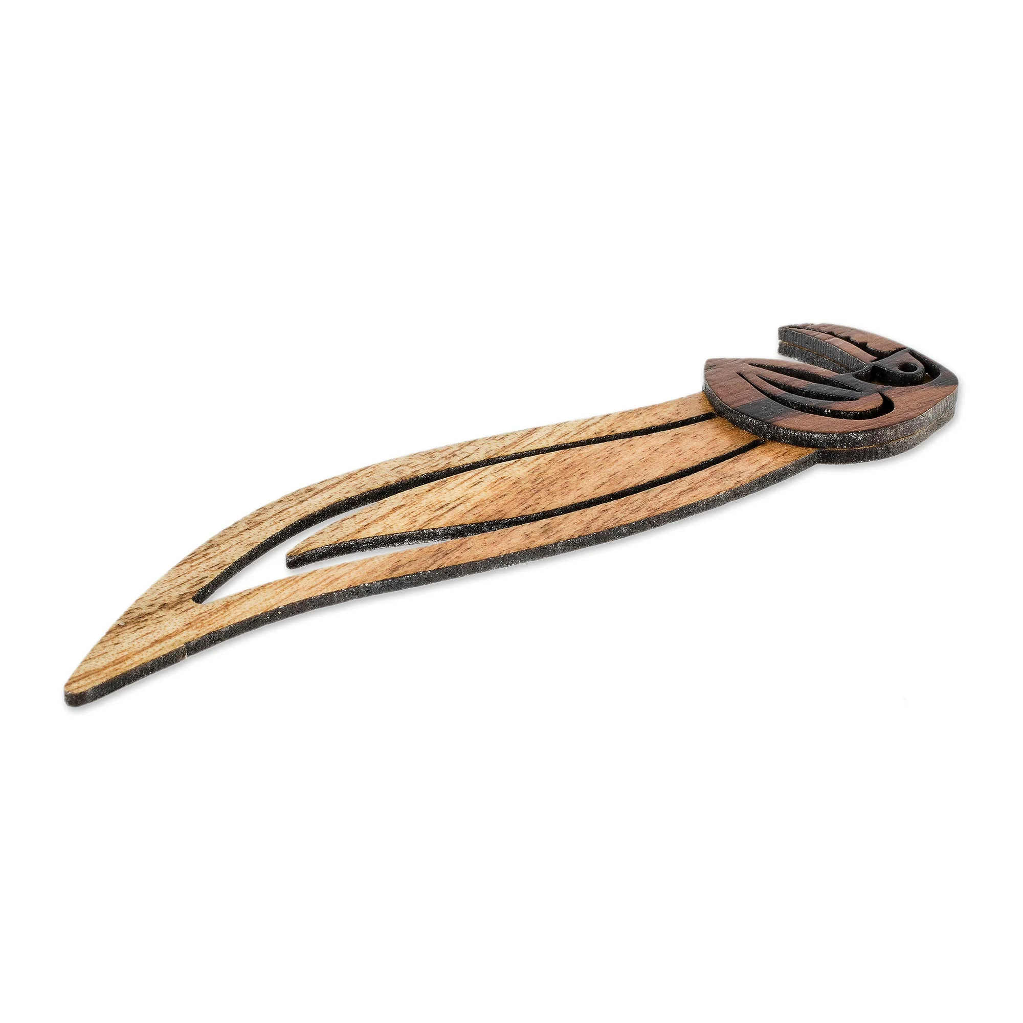 Toucan Reader Toucan-Themed Teak Wood Bookmark from Costa Rica - Image 3