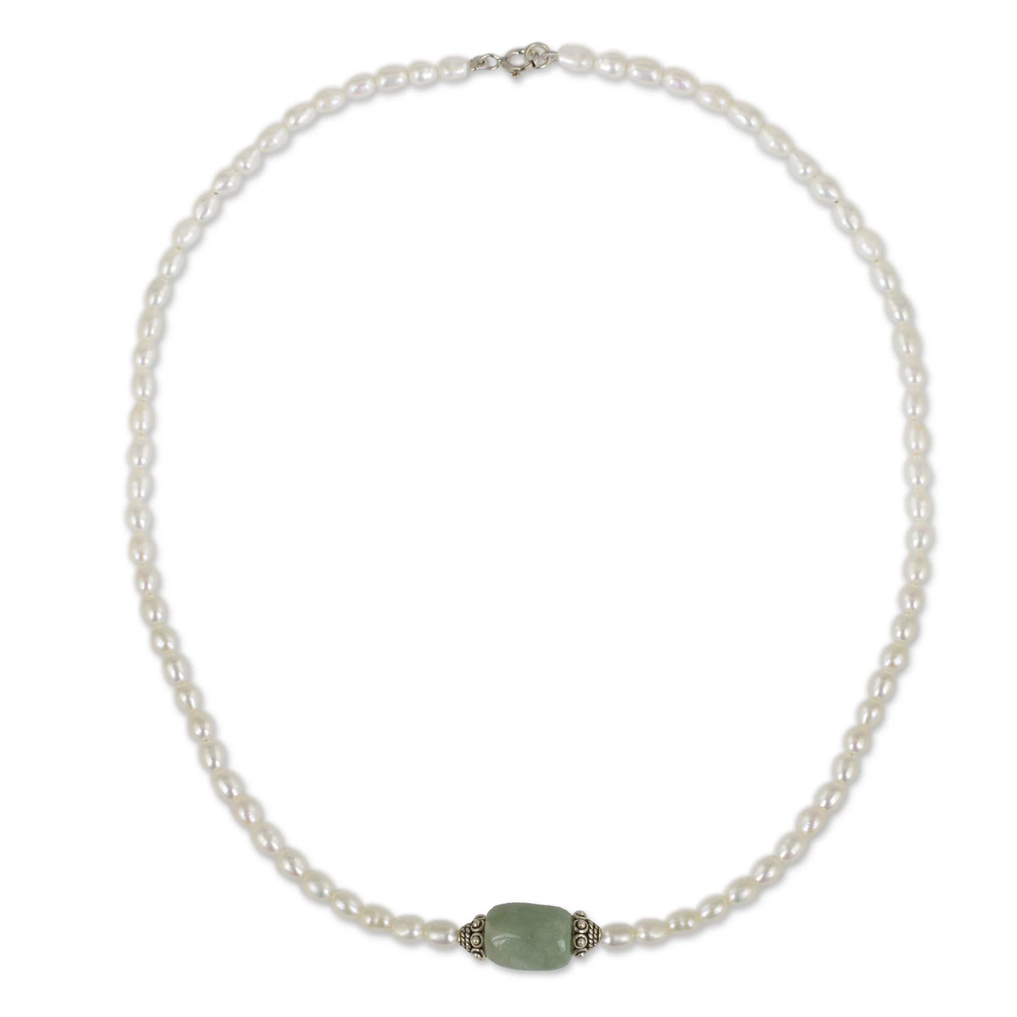 Touch of Life Pearl & Jade Pendant Necklace - Image 2