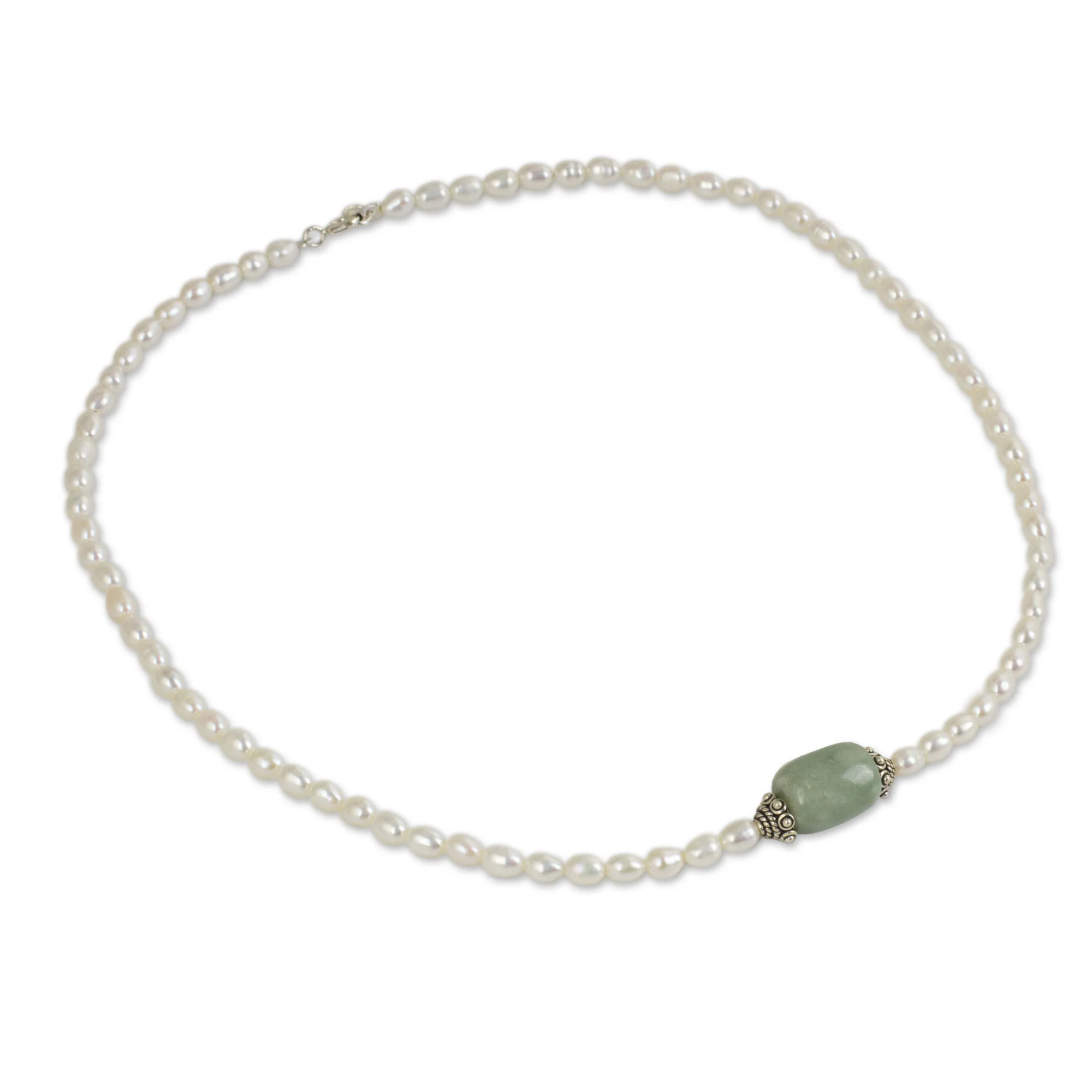 Touch of Life Pearl & Jade Pendant Necklace - Image 3