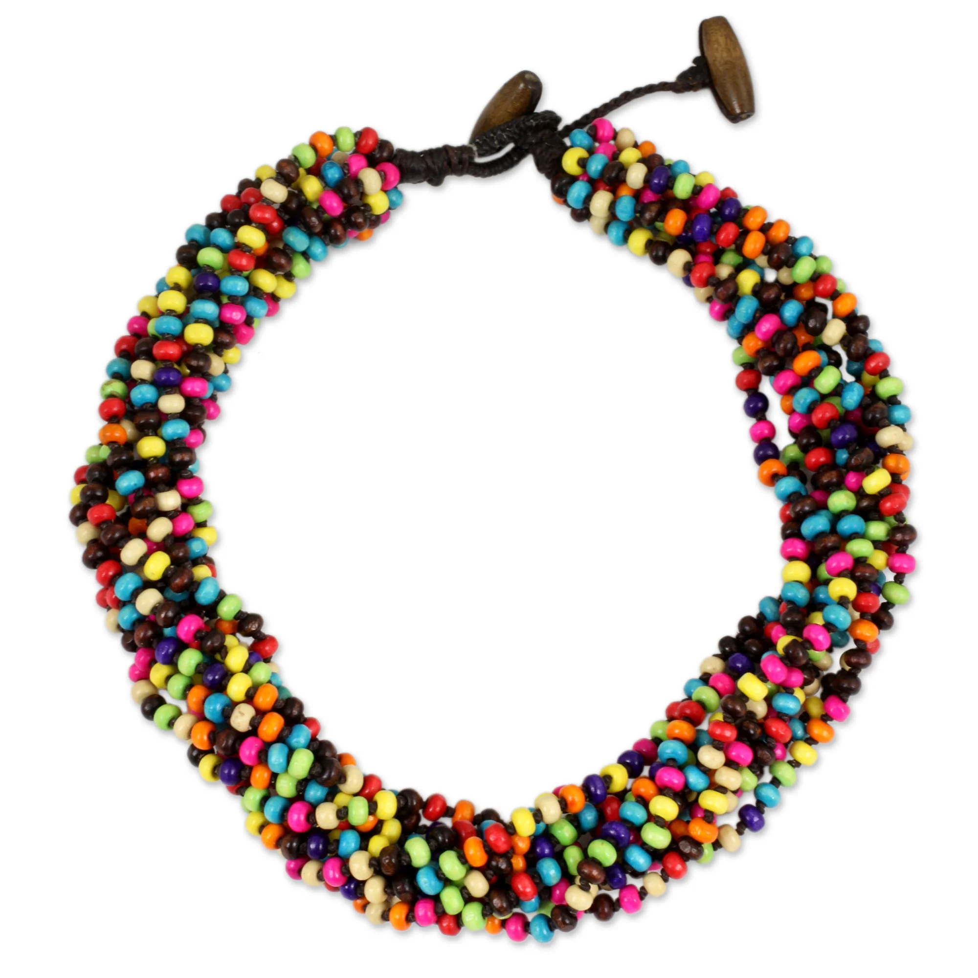 Trang Belle Multicolor Wood Beaded Artisan Crafted Necklace - Image 2