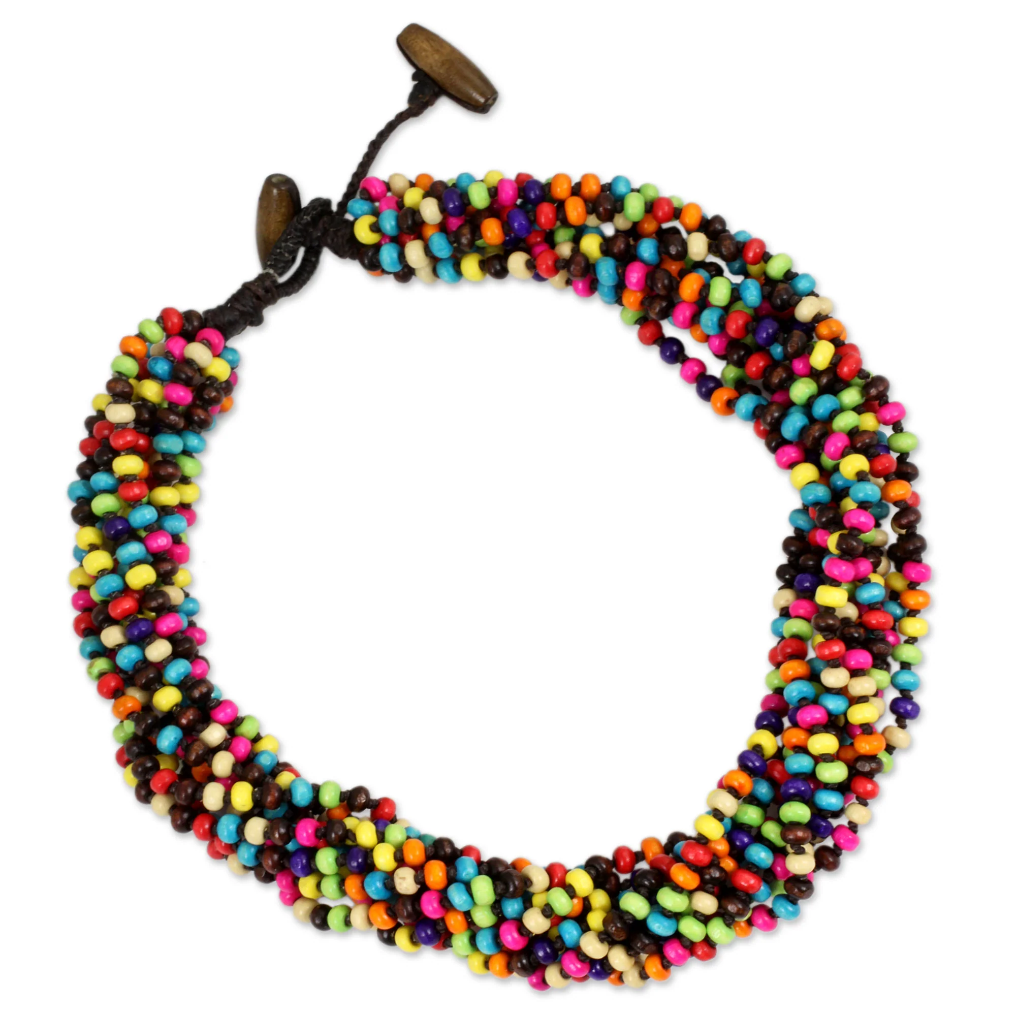 Trang Belle Multicolor Wood Beaded Artisan Crafted Necklace - Image 3
