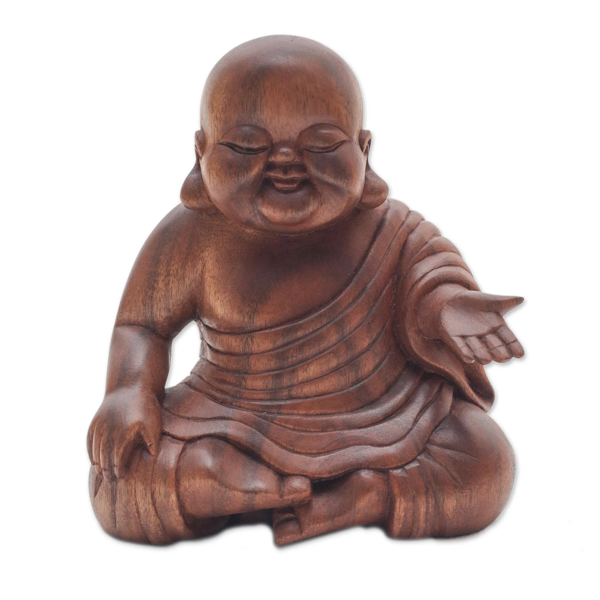 Tranquil Buddha Hand Carved Wood Buddha Sculpture from Bali - Image 2