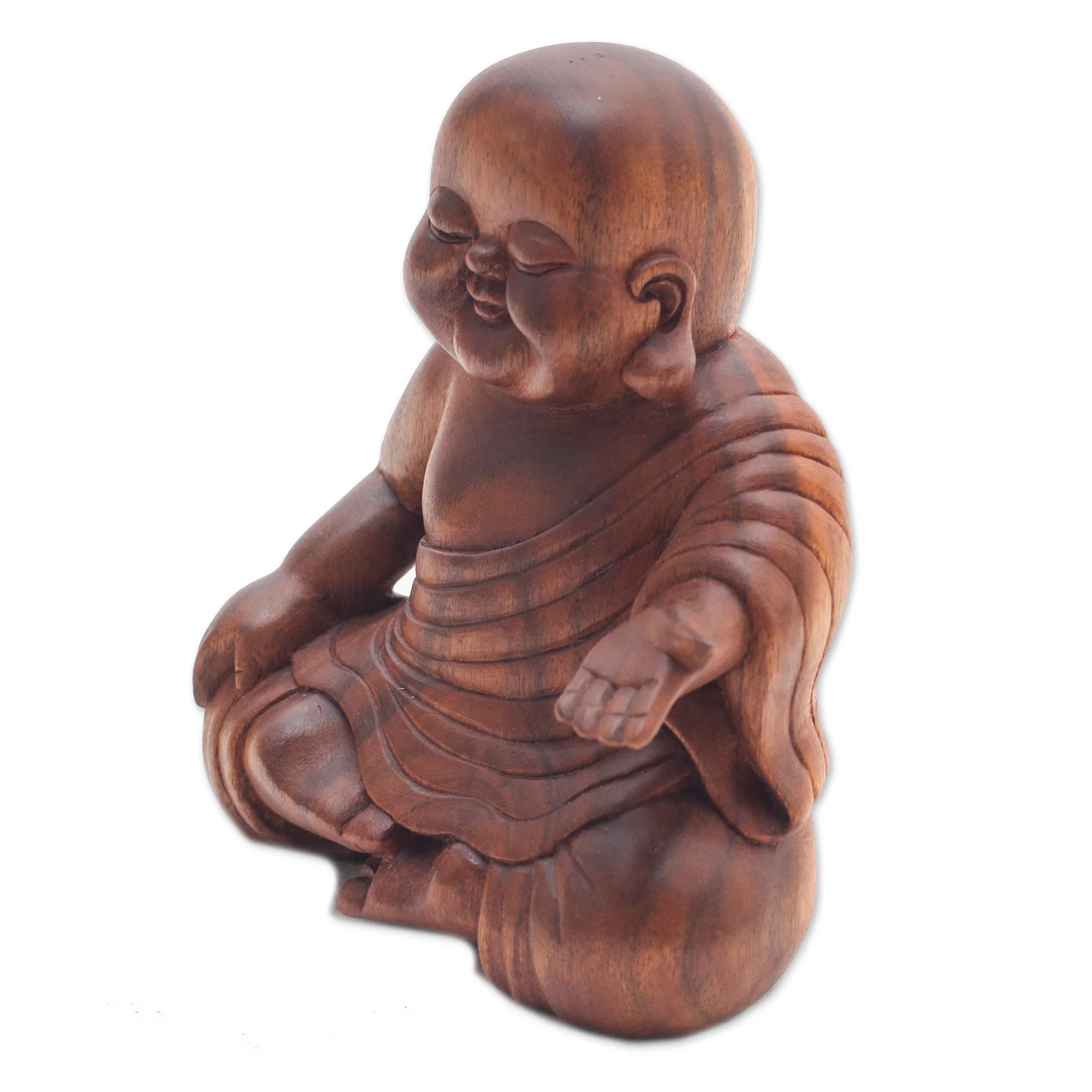Tranquil Buddha Hand Carved Wood Buddha Sculpture from Bali - Image 5