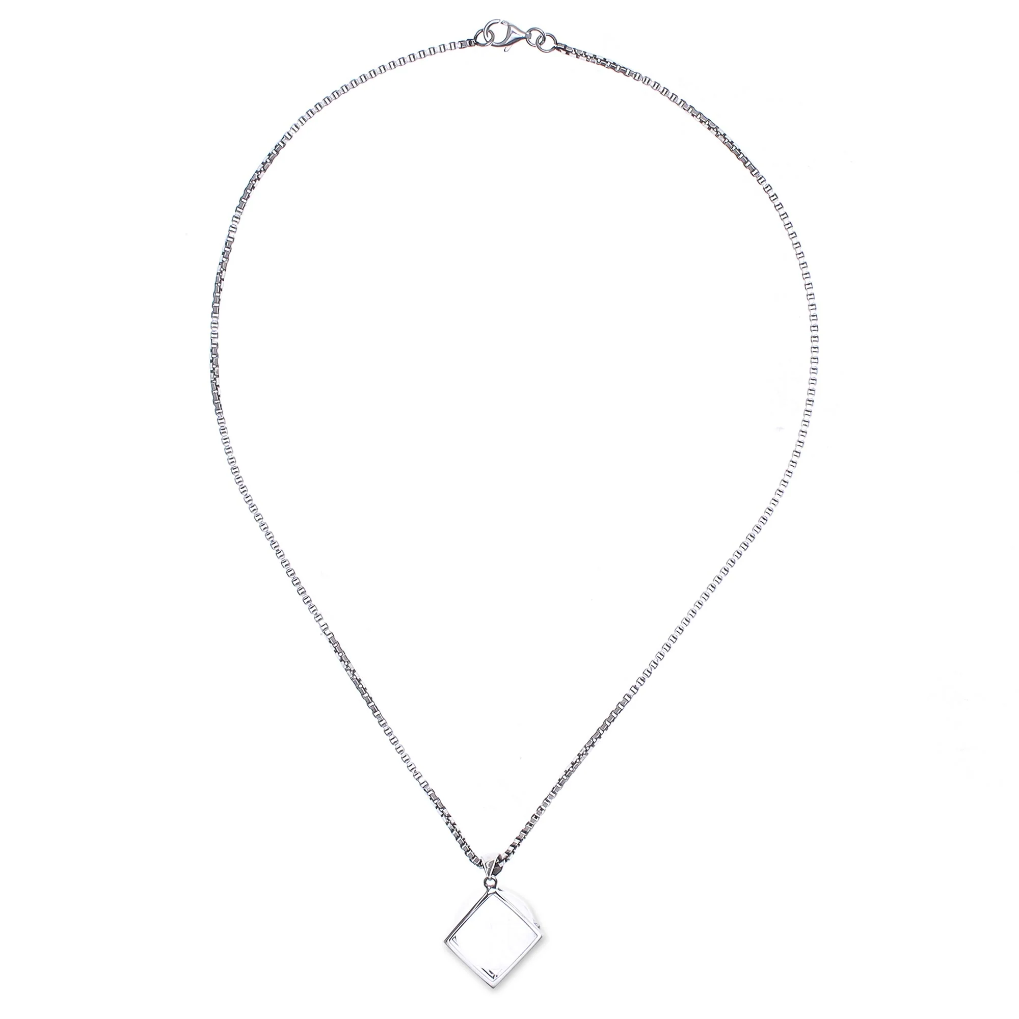 Translucent Raindrop Modern Sterling Silver Necklace with Quartz - Image 2