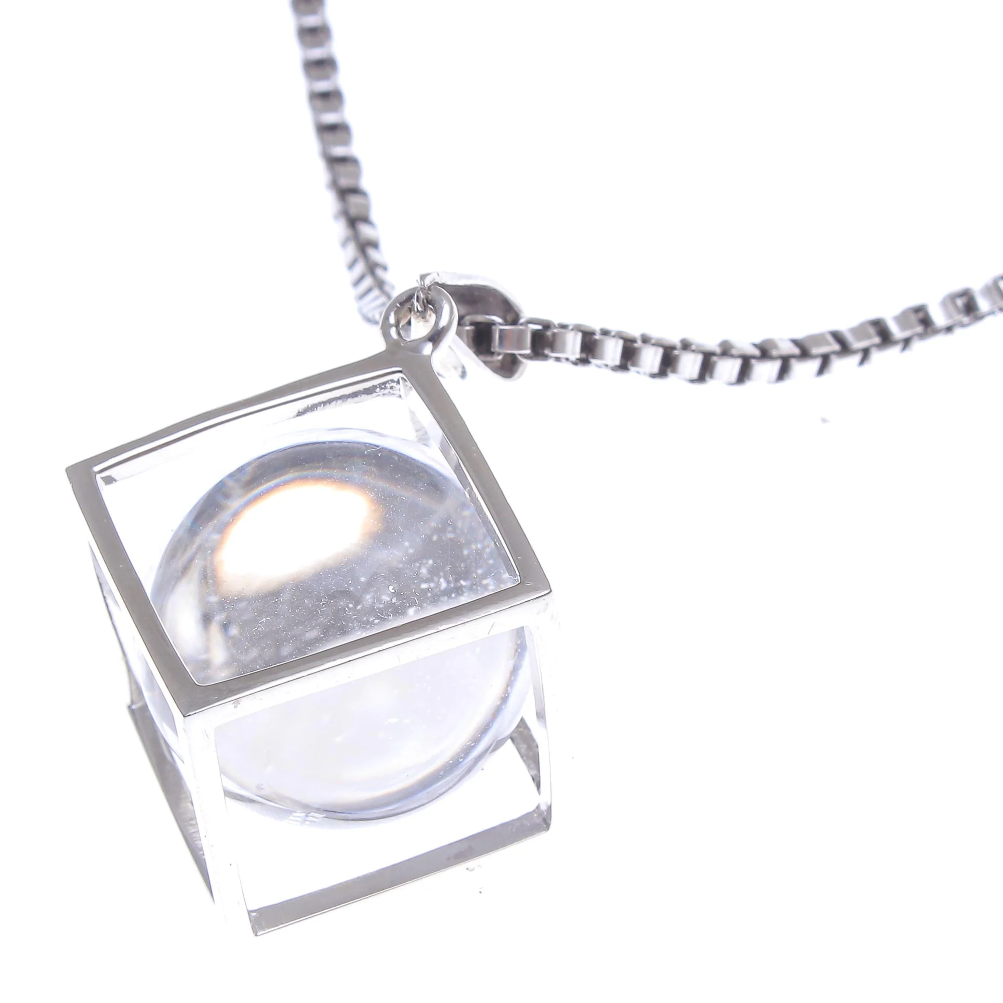 Translucent Raindrop Modern Sterling Silver Necklace with Quartz - Image 5