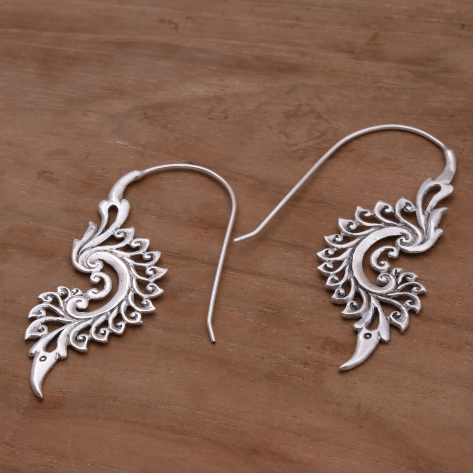 Tribal Allure Sterling Silver Drop Earrings - Image 3