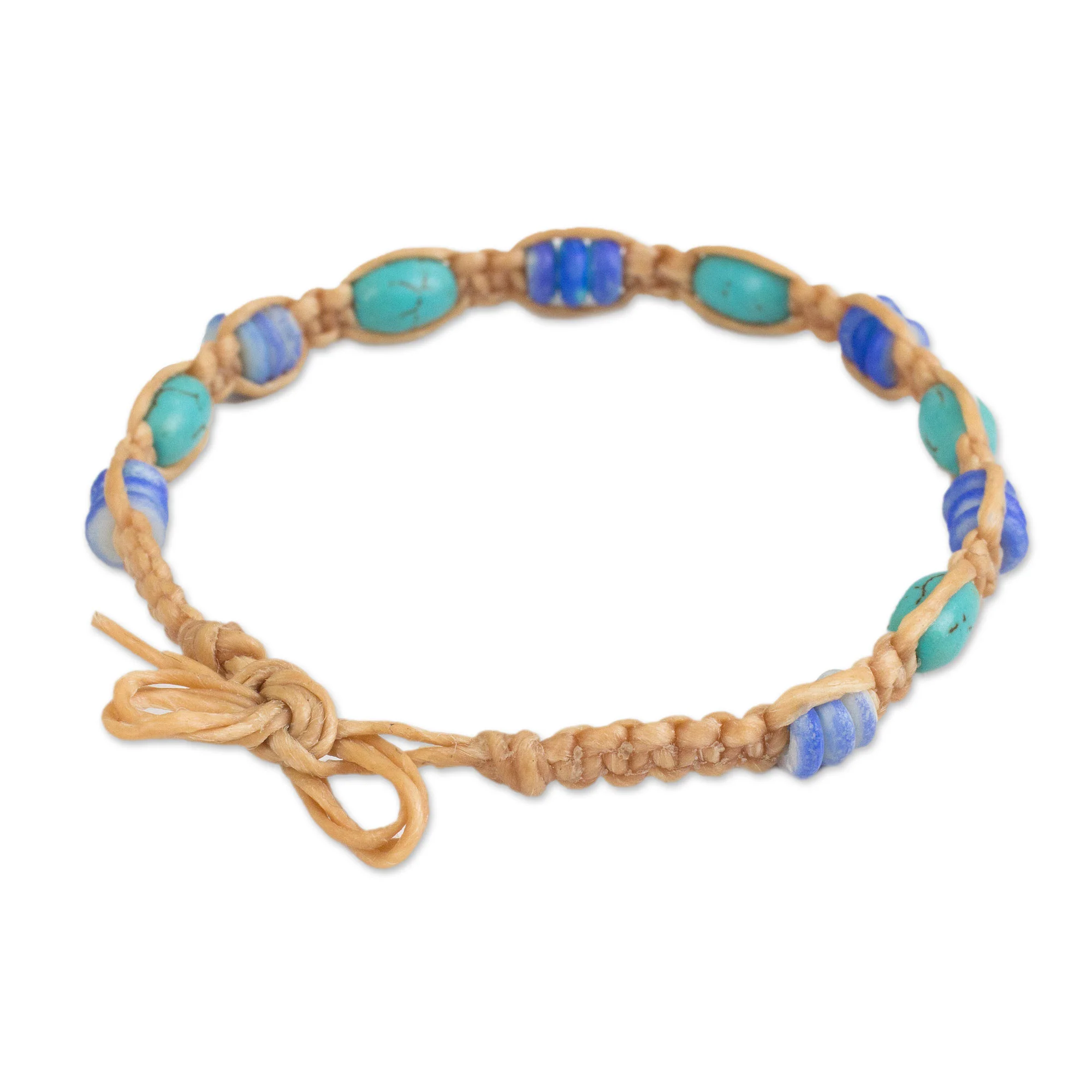 Tribal Celebrity Blue Calcite Beaded Bracelet - Image 3