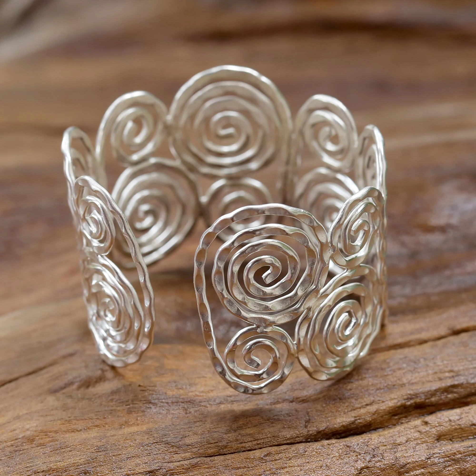 Tribal Universe Thai Sterling Silver Cuff Bracelet - Image 3