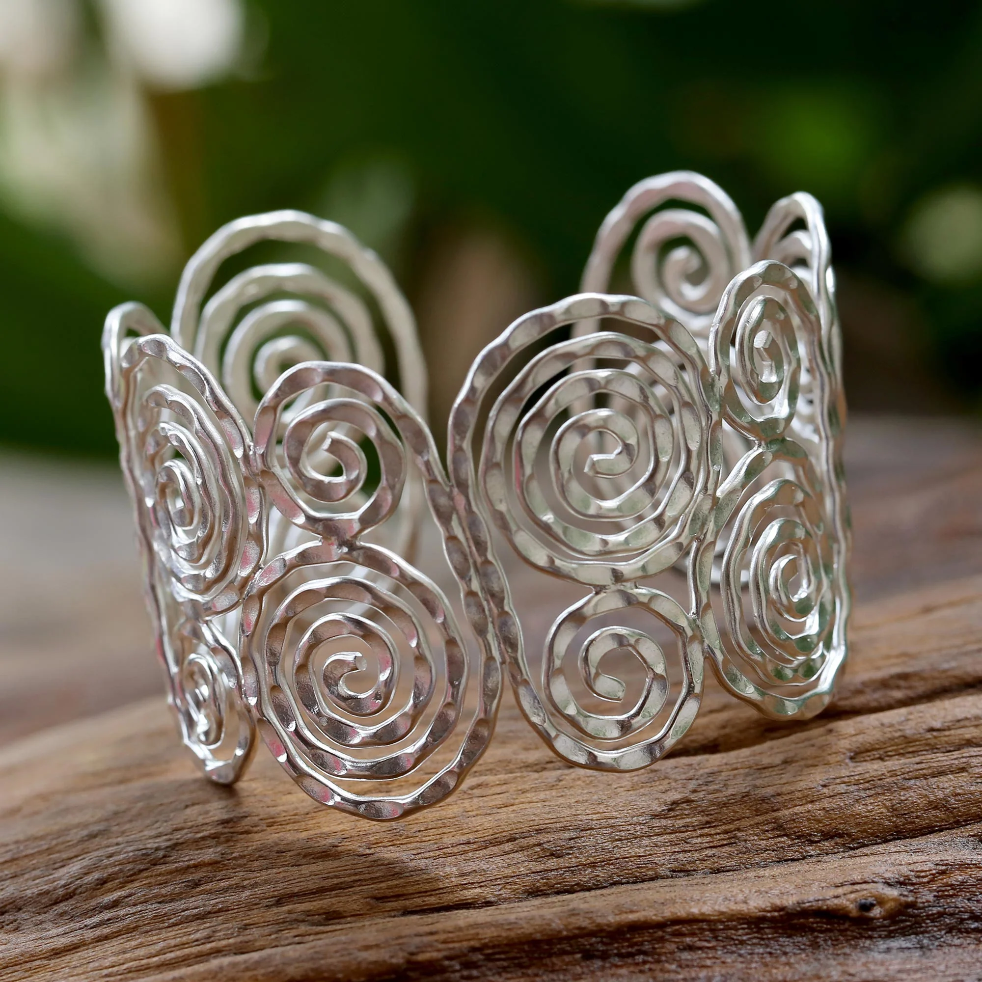 Tribal Universe Thai Sterling Silver Cuff Bracelet - Image 4