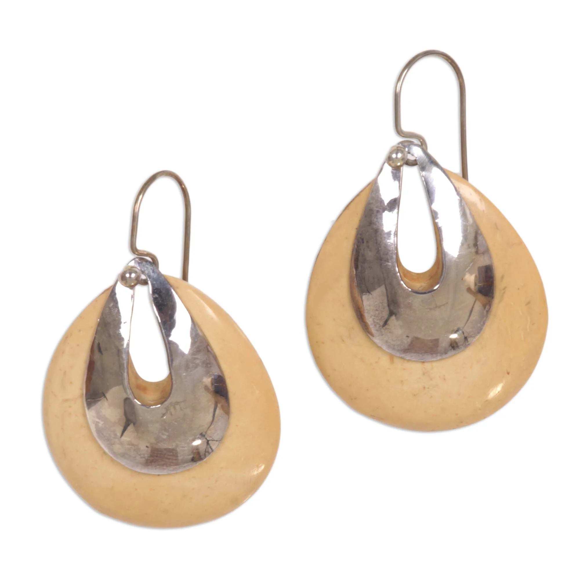 Tribute Coconut Shell Dangle Earrings - Image 2