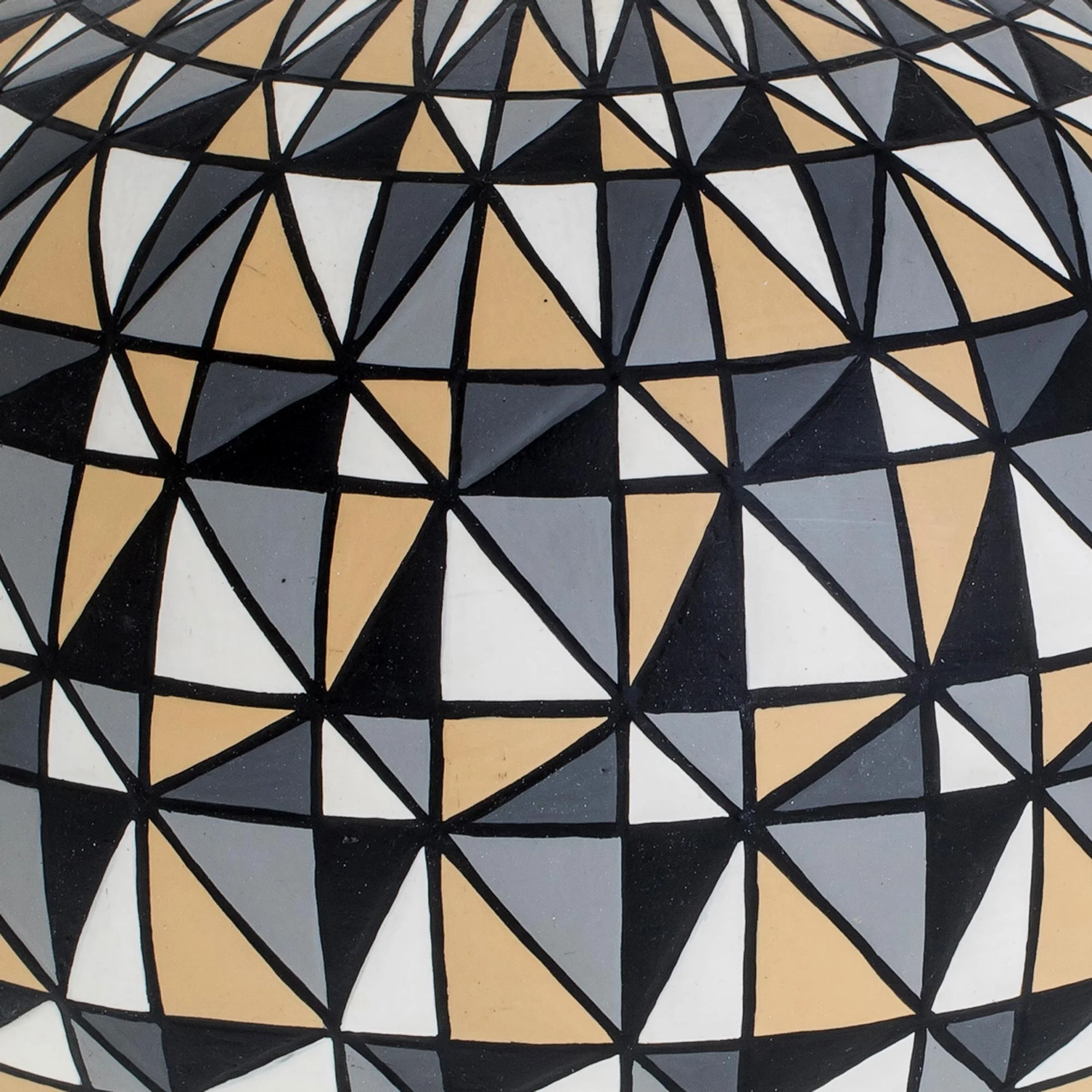 Tricolor Elegance Hand-Painted Geometric Ceramic Decorative Vase - Image 4