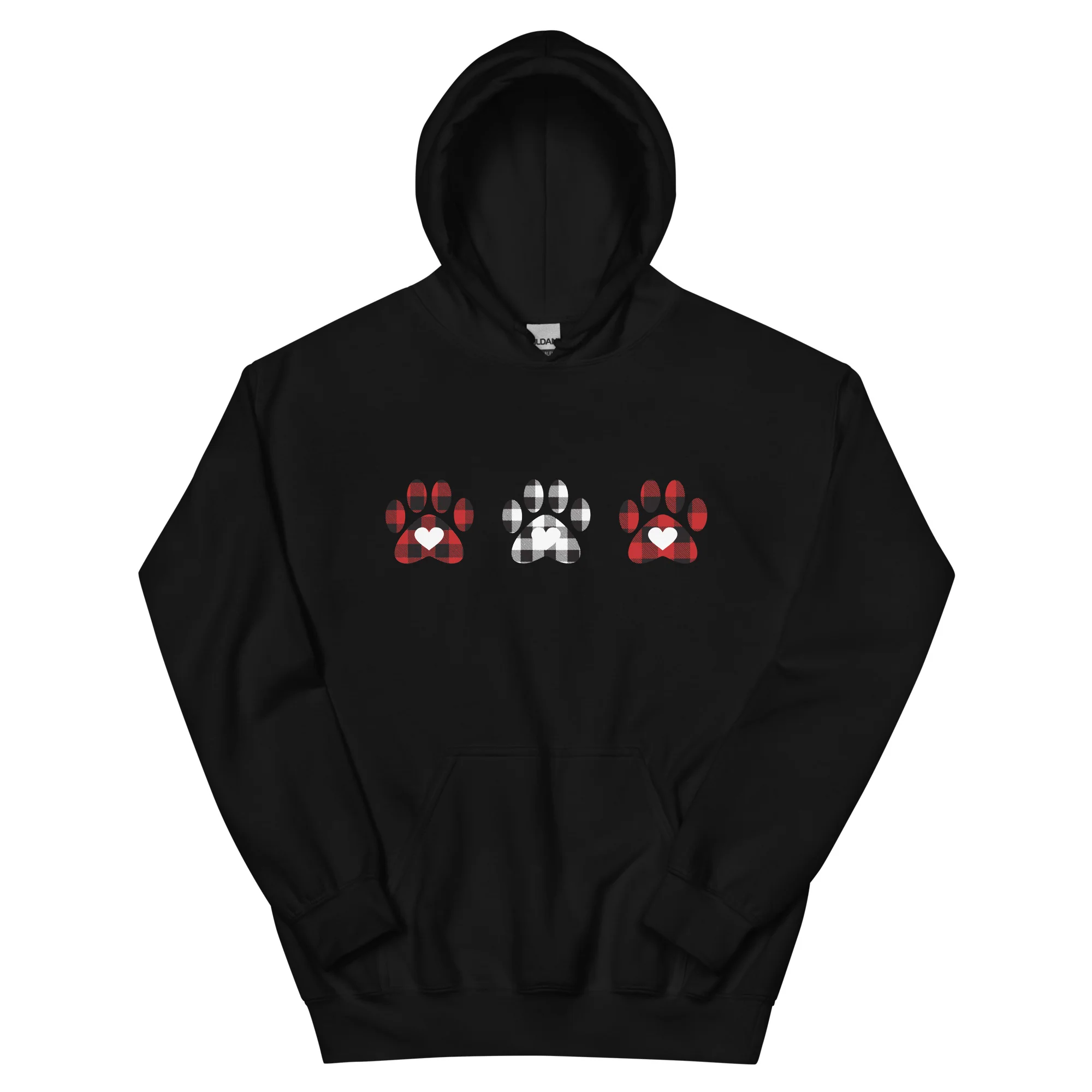 Triple Gingham Paws With Hearts Hoodie - Image 2