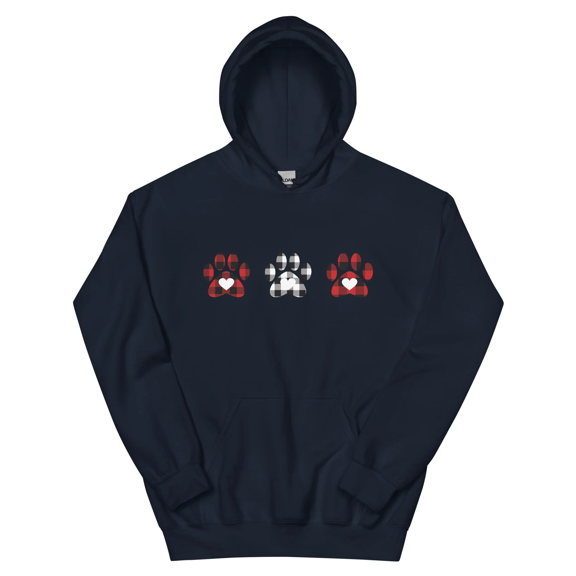 Triple Gingham Paws With Hearts Hoodie - Image 3