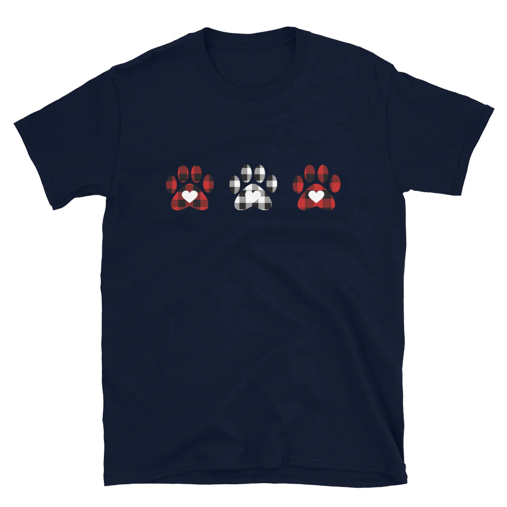 Triple Gingham Paws With Hearts T-Shirt - Image 3