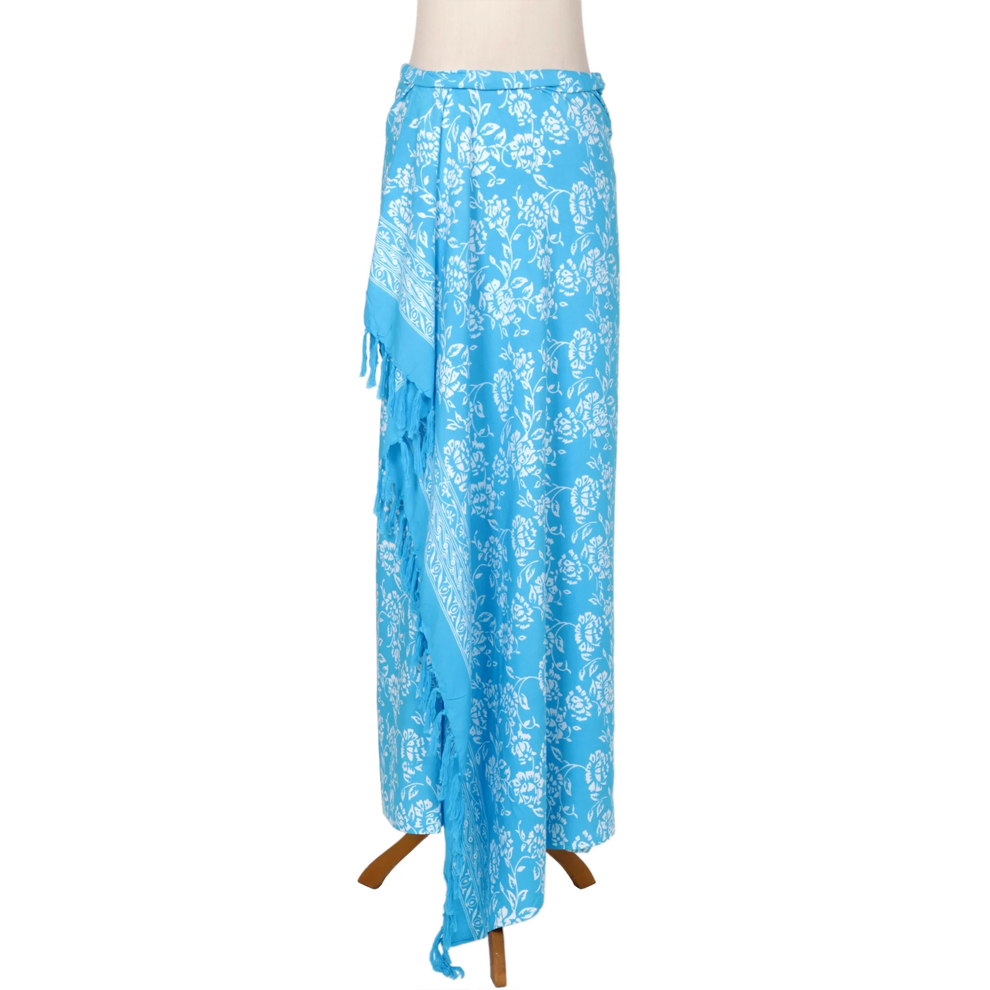 Tropical Blue Batik Swimsuit Cover-Up - Image 4