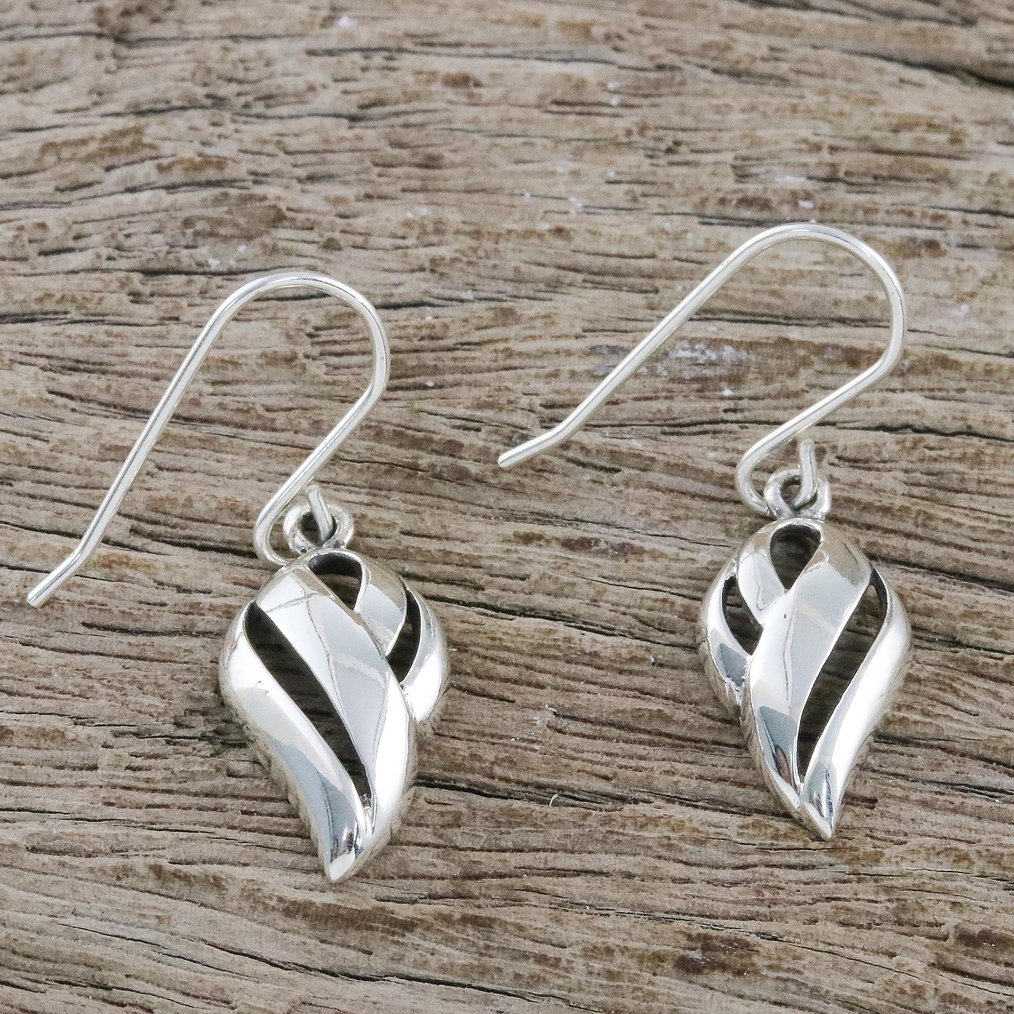Tropical Breeze Thai Dewdrop Shaped Sterling Silver Dangle Earrings - Image 3