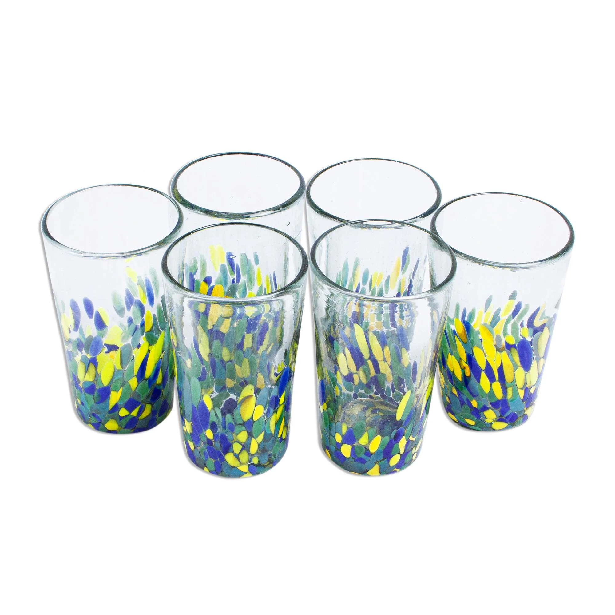 Tropical Confetti Colorful Recycled Glass Tumblers (16 Oz., Set of 6) - Image 2