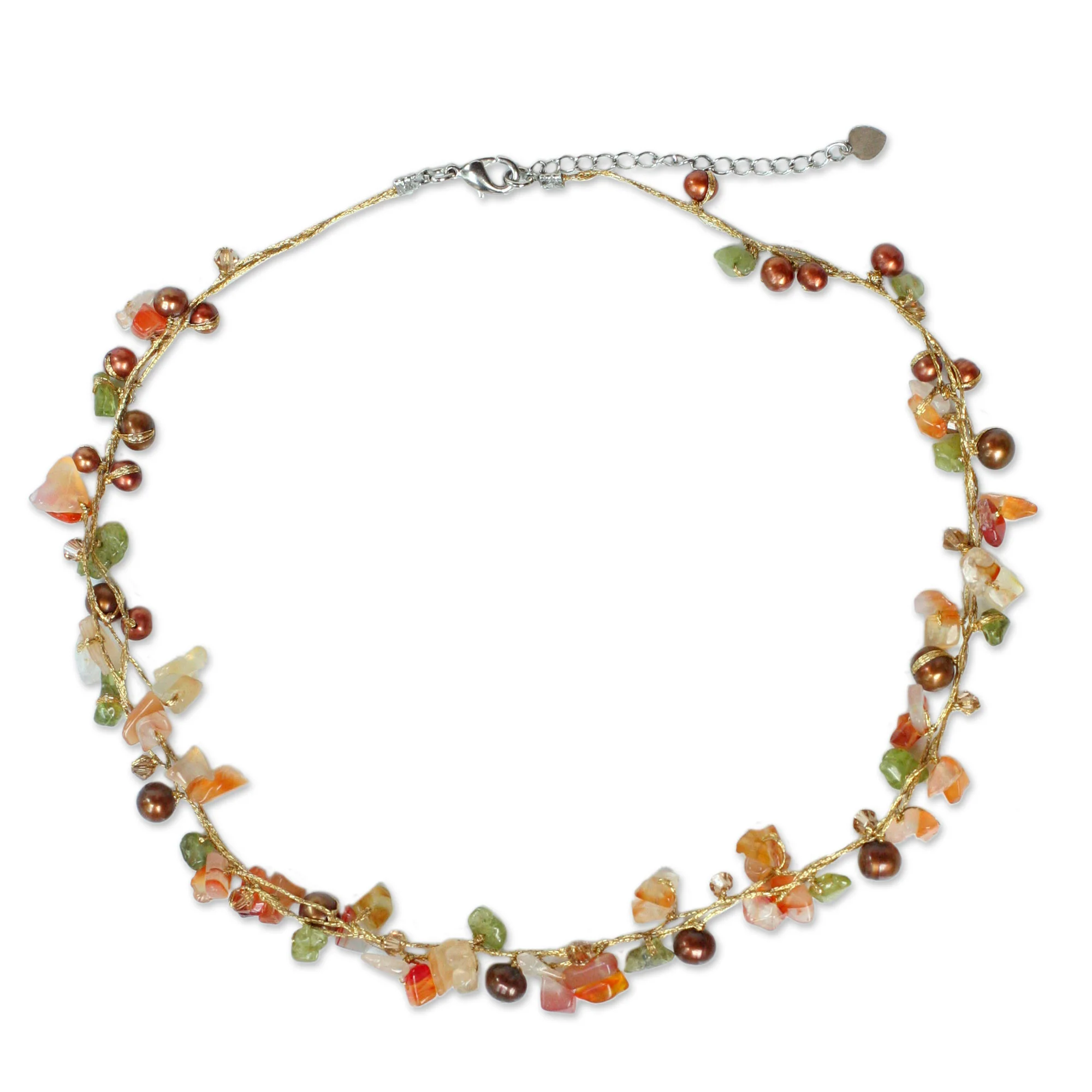 Tropical Elite Carnelian & Peridot Necklace - Image 2