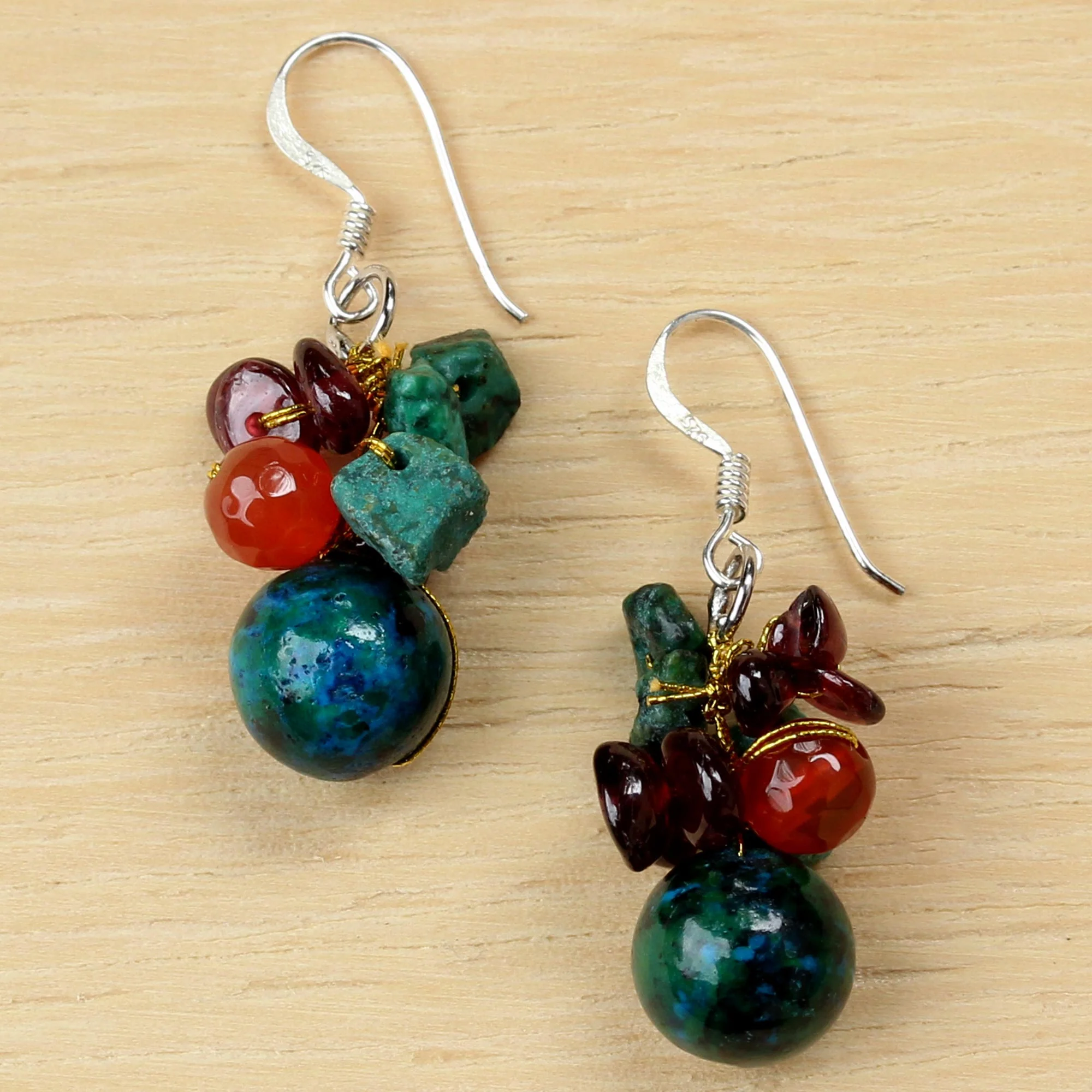 Tropical Oasis Multi-Gem Cluster Earrings - Image 4