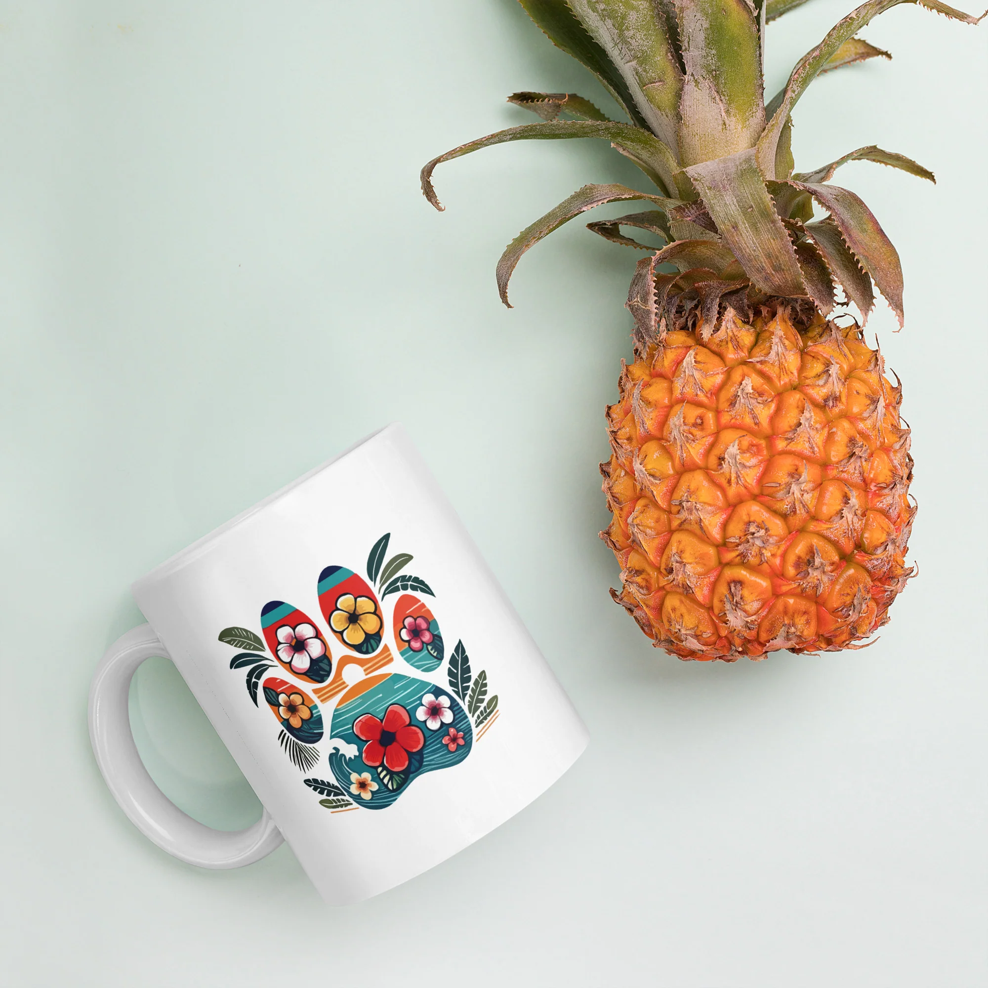 Tropical Paw Print Mug - Image 4