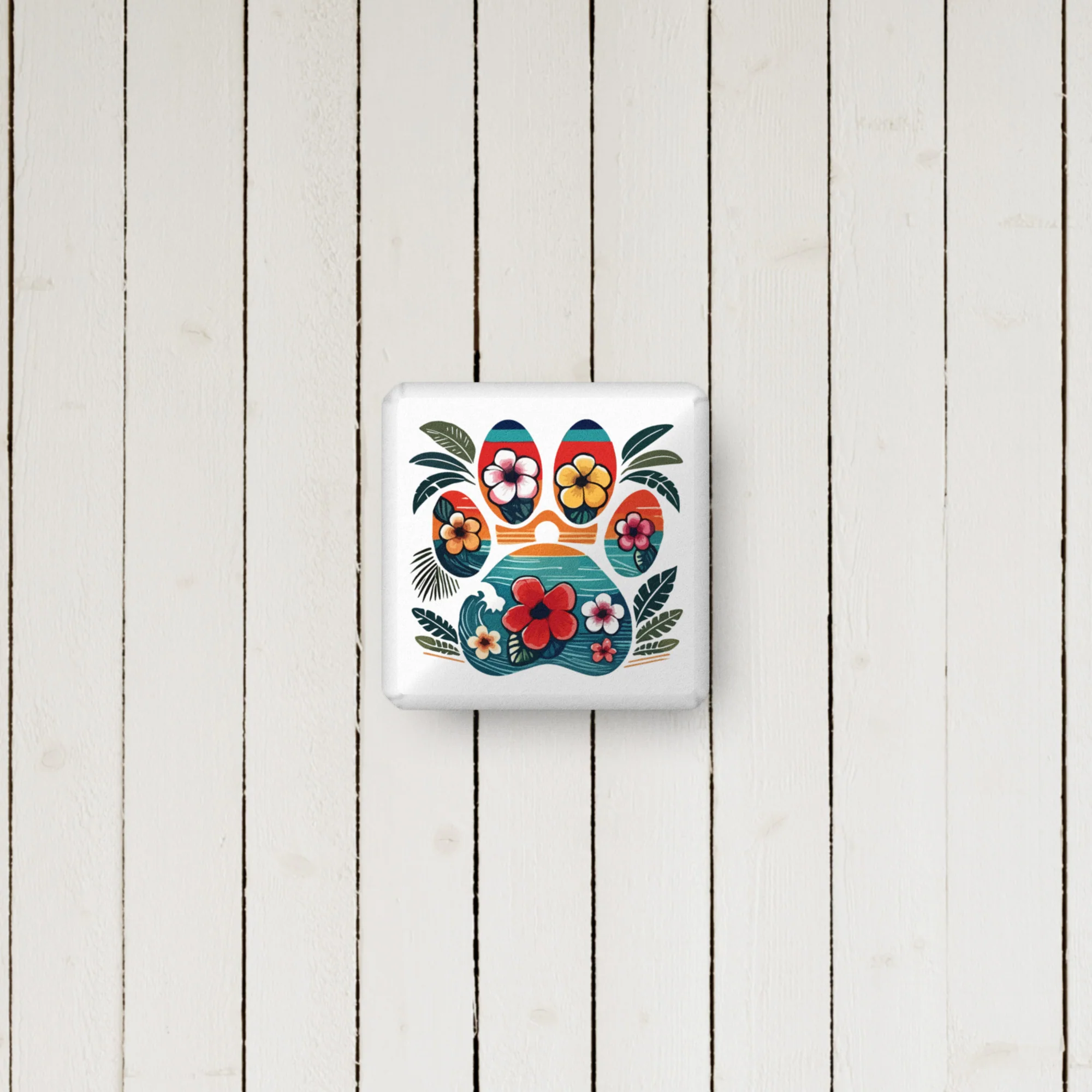 Tropical Paw Print Pillow - Image 2