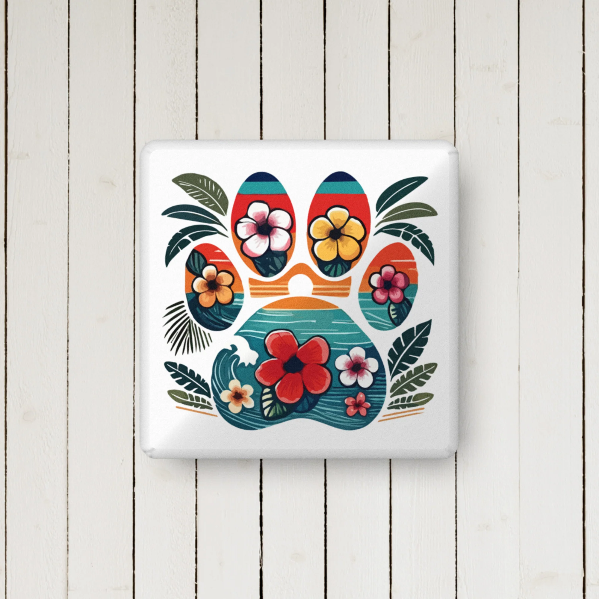 Tropical Paw Print Pillow - Image 3