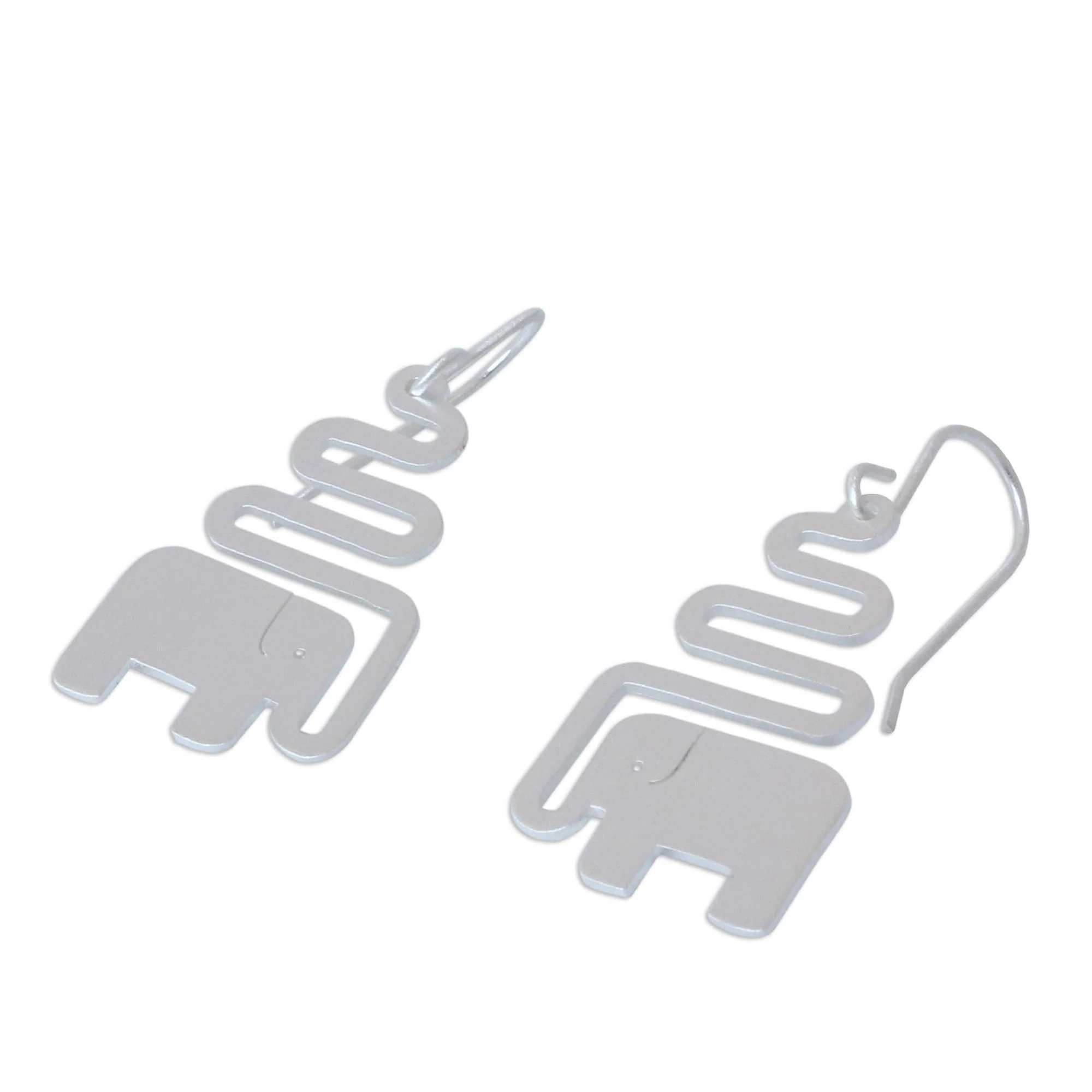 Trumpeting Elephant Women's Sterling Silver Dangle Earrings - Image 3
