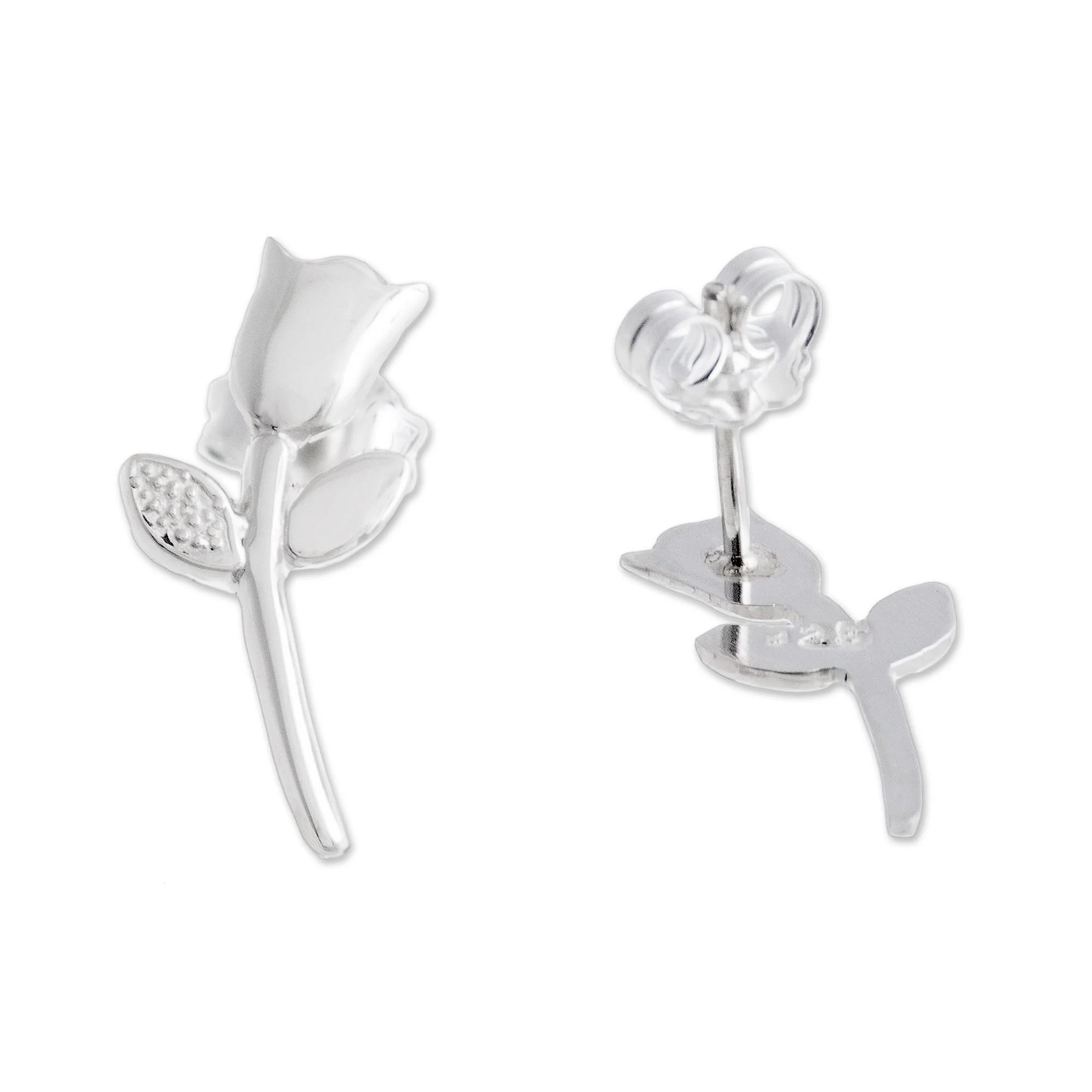 Tulip Gleam Tulip Flower Sterling Silver Drop Earrings from Peru - Image 4