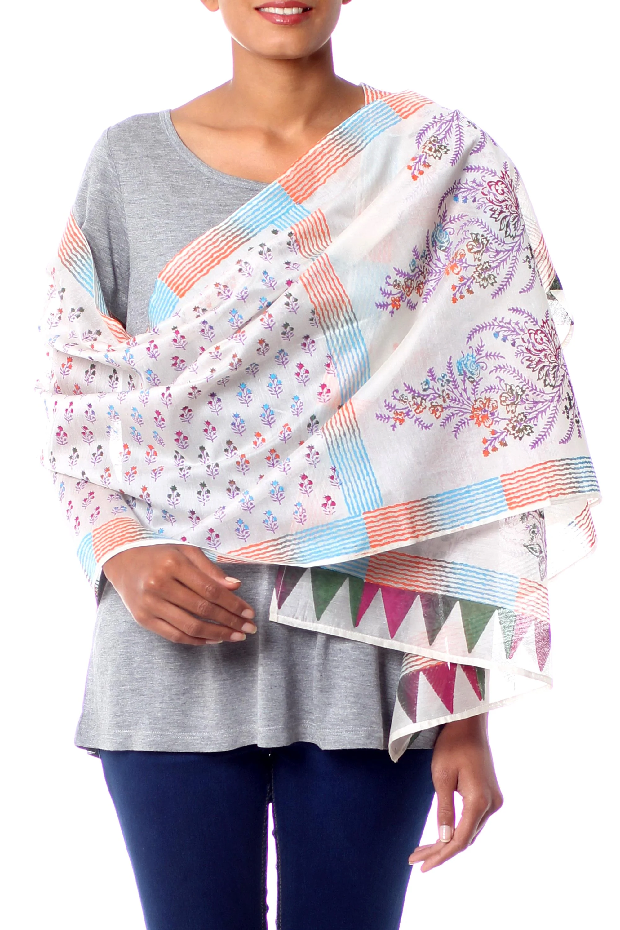 Tulip Paradise Silk Shawl - Image 2