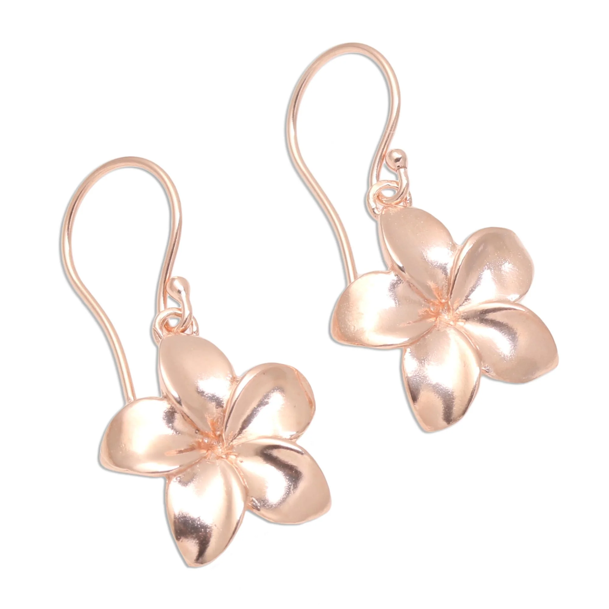 Twinkling Flowers Rose Gold Plated Sterling Silver Floral Dangle Earrings - Image 4