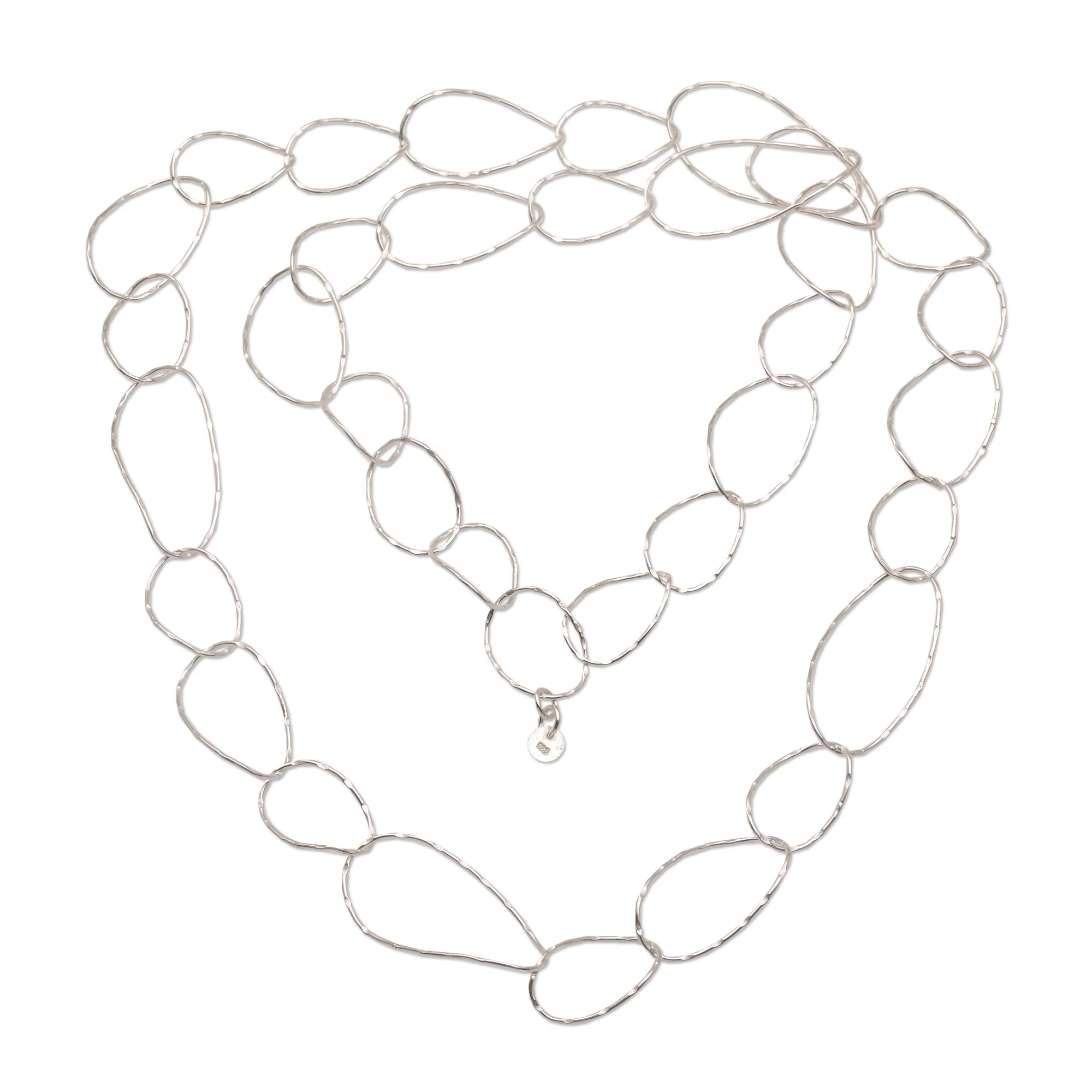 Twisting Links Sterling Silver Chain Link Necklace from Bali - Image 2