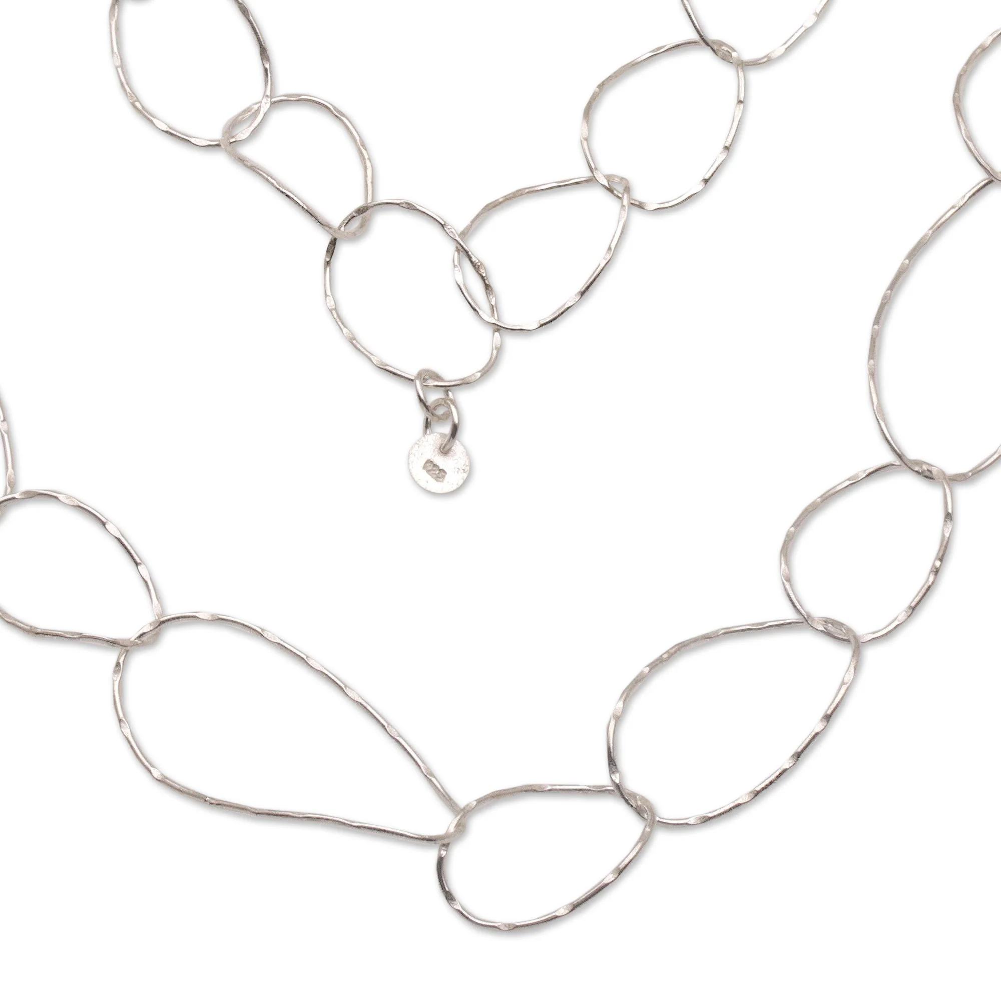 Twisting Links Sterling Silver Chain Link Necklace from Bali - Image 4