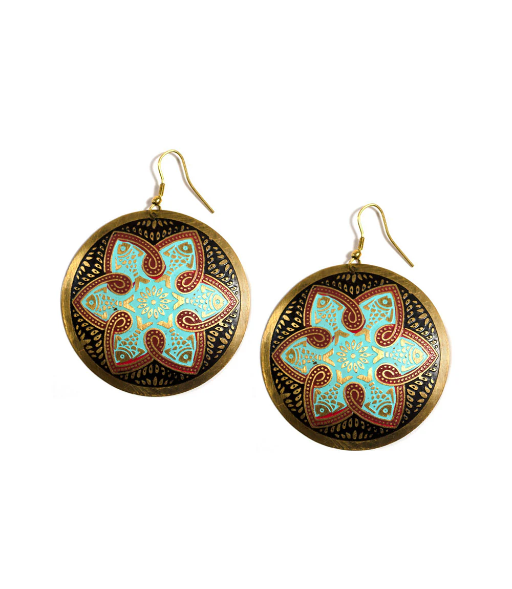 Tzolk'in Disc Earrings - Image 2