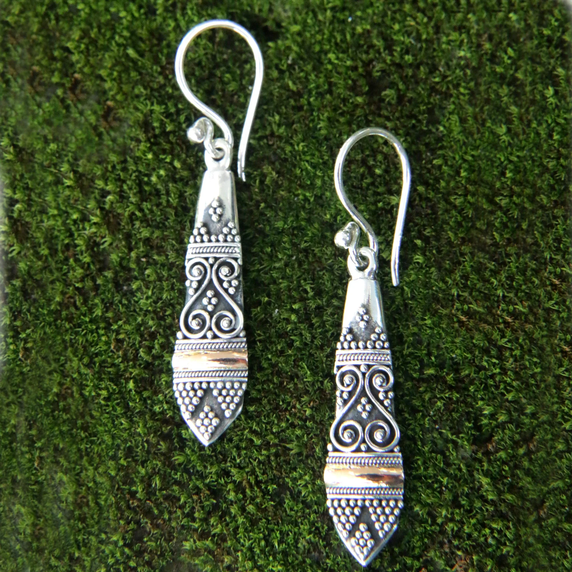 Ubud Dancer Gold & Sterling Silver Drop Earrings - Image 4