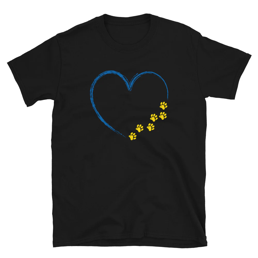 Ukrainian Paws for Love T-Shirt - Image 3