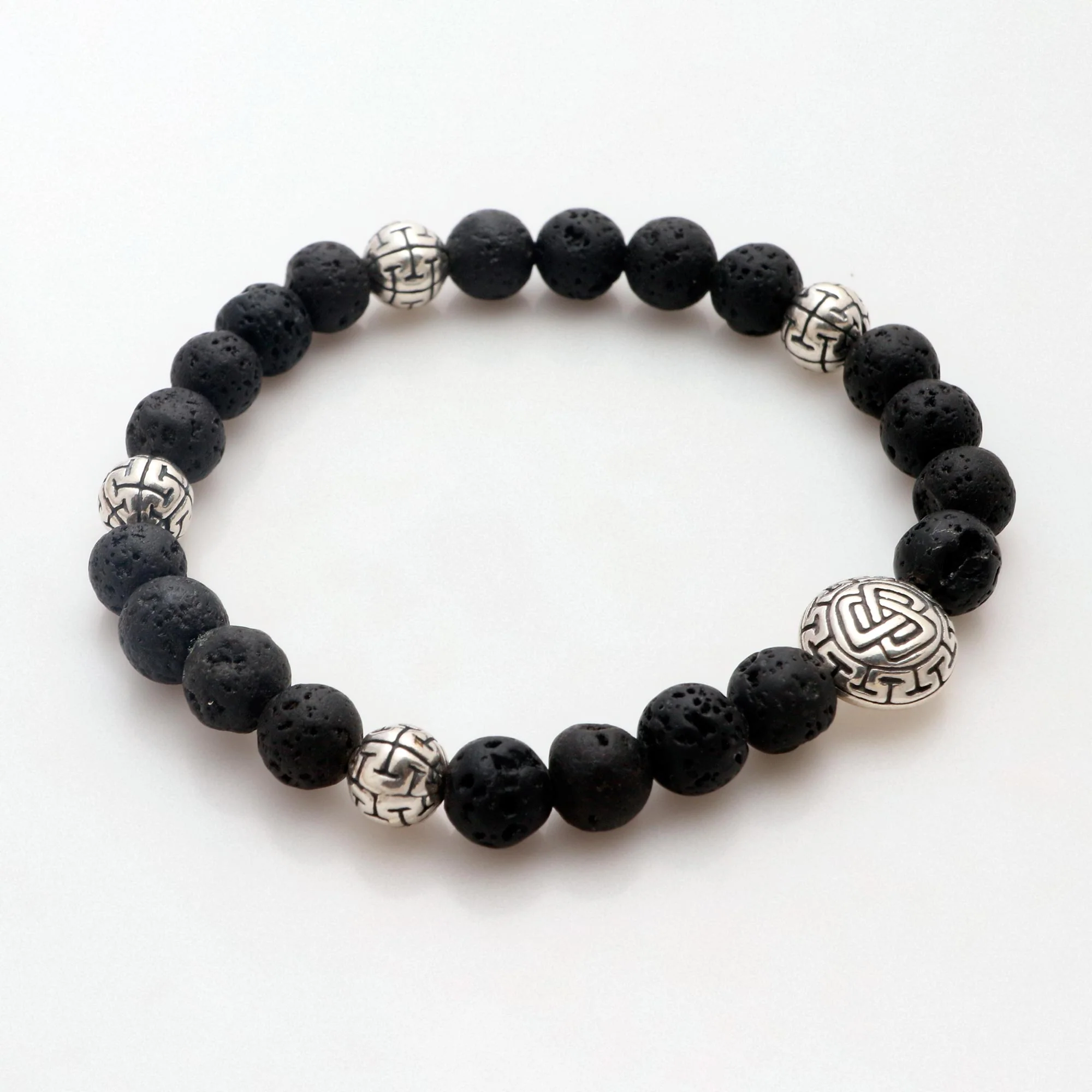 Unity Triangle Balinese Black Lava Stone Unity Bracelet with Silver 925 - Image 3