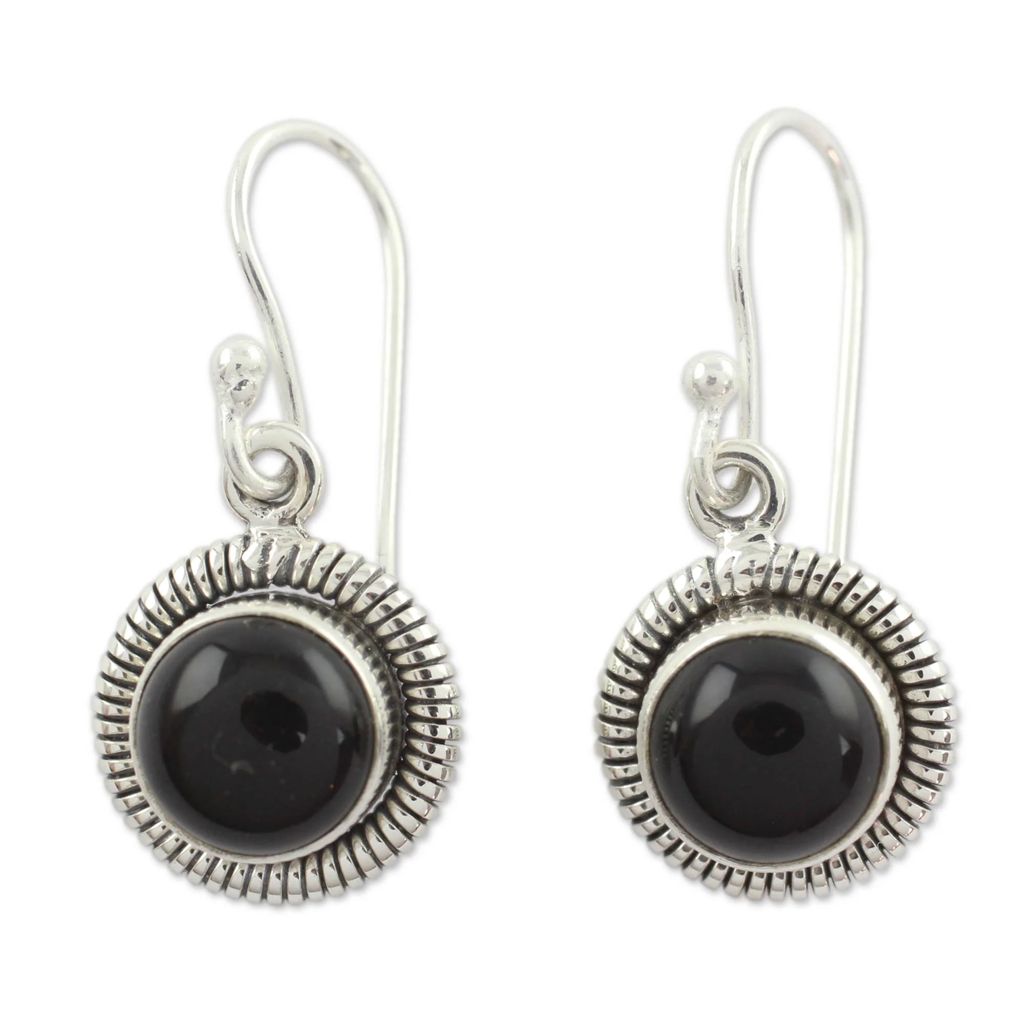 Universal Fair Trade Sterling Silver and Onyx Earrings - Image 2