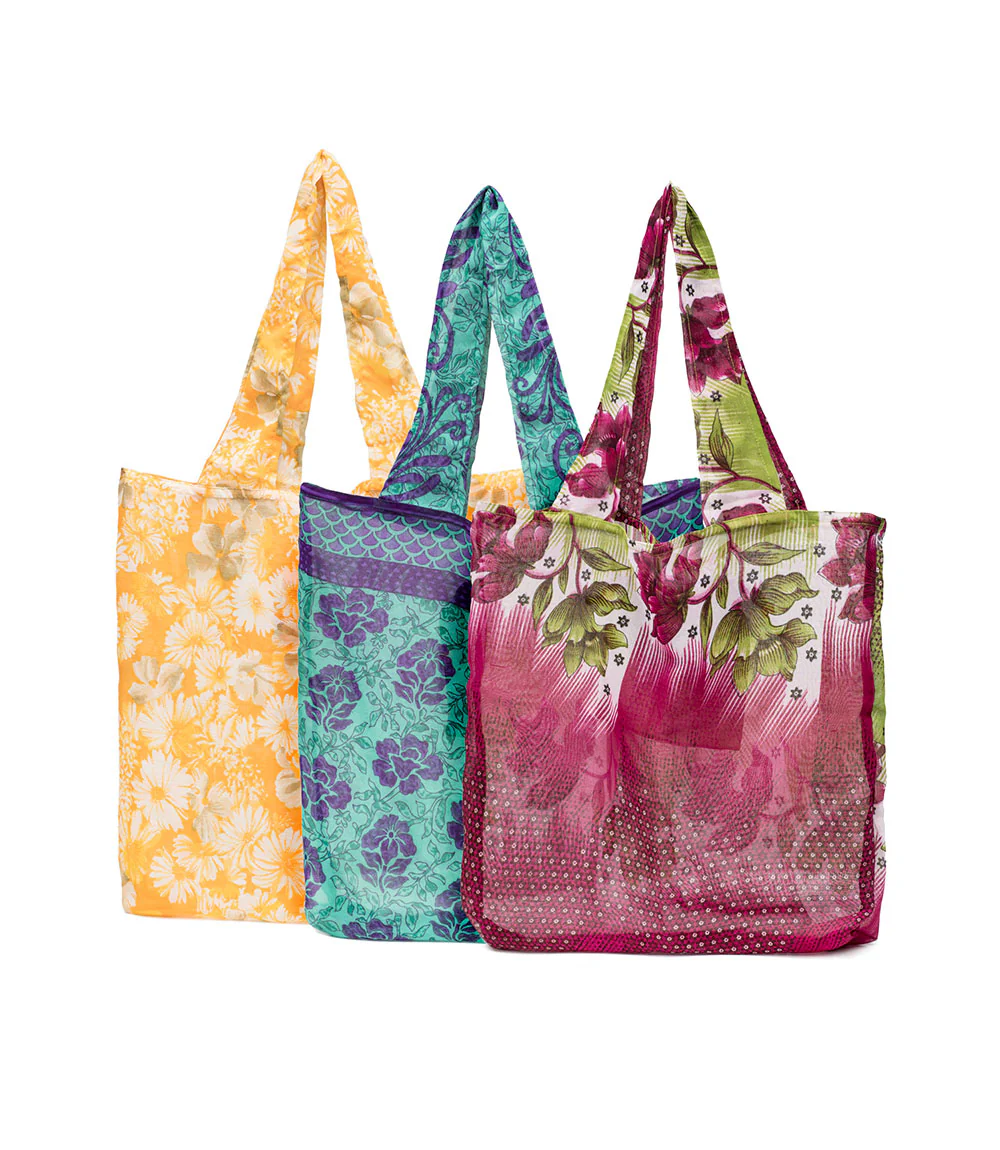 Upcycled Sari Pocket Bag - Image 3