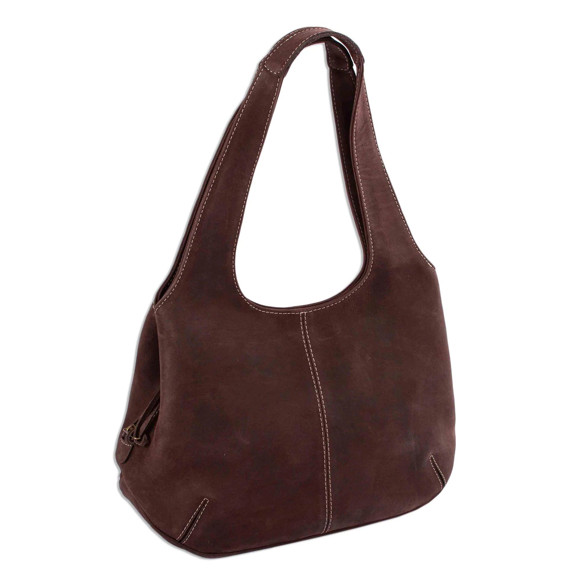 Urban Coffee Coffee Brown Leather Hobo Bag from Mexico - Image 2