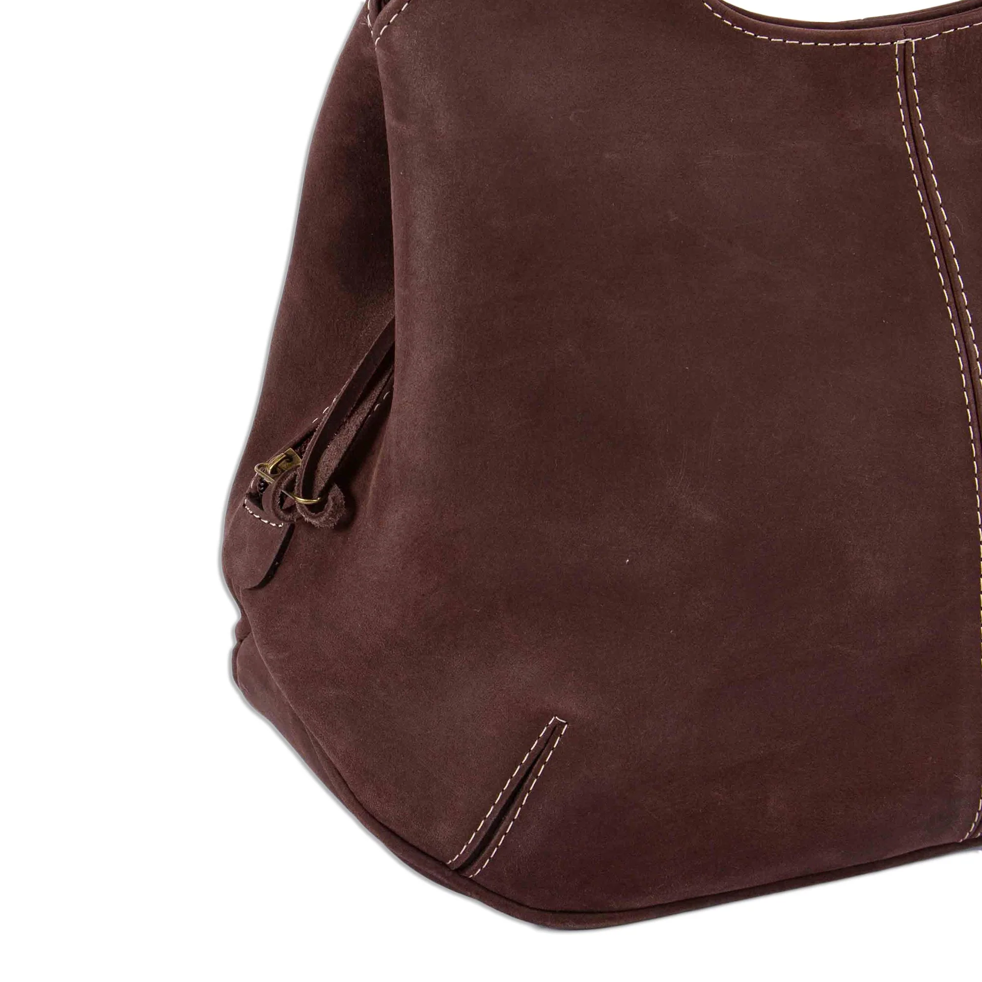 Urban Coffee Coffee Brown Leather Hobo Bag from Mexico - Image 3