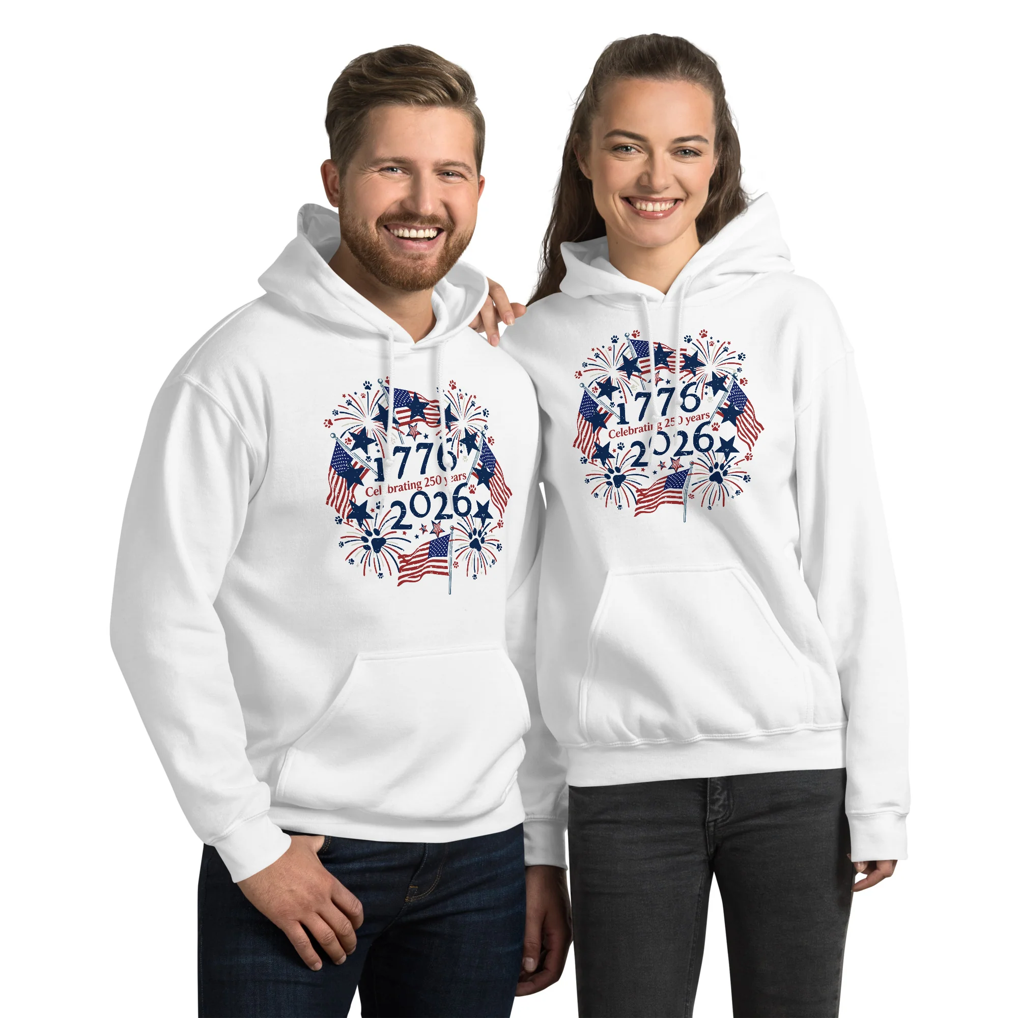 USA's Birthday Paw Print Hoodie - Image 8