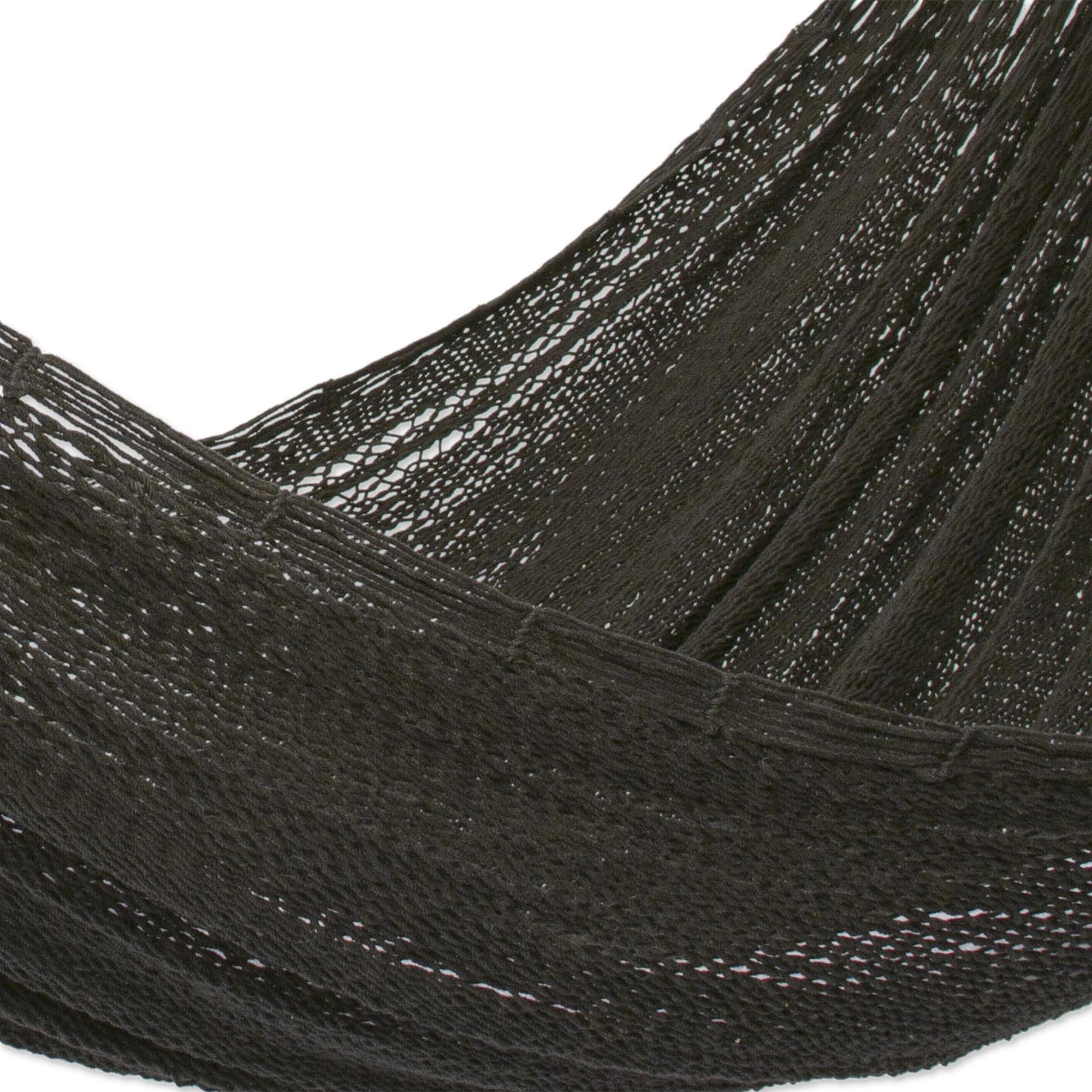 Uxmal Night Handmade Black Rope Hammock (Triple) - Image 4